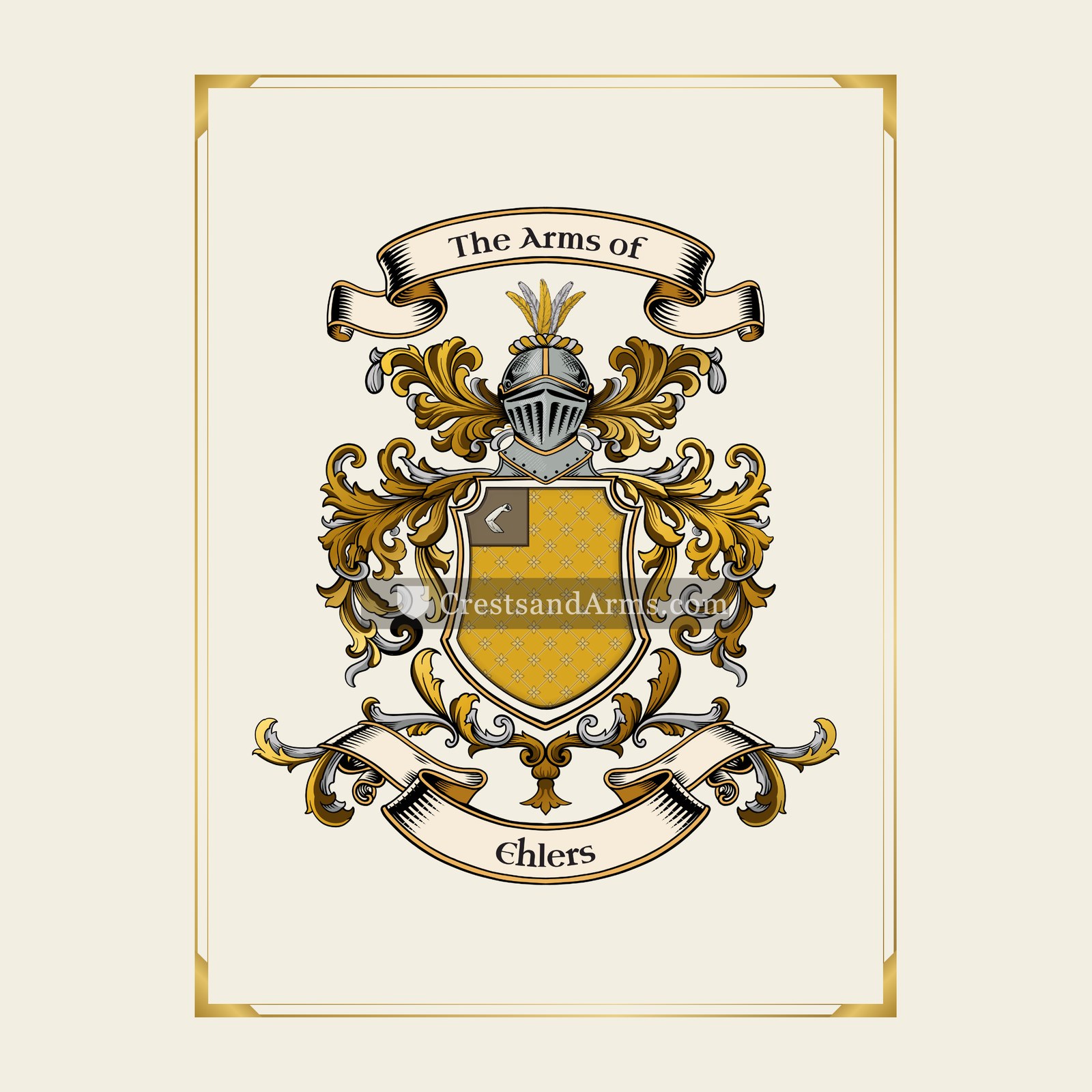 With gold border