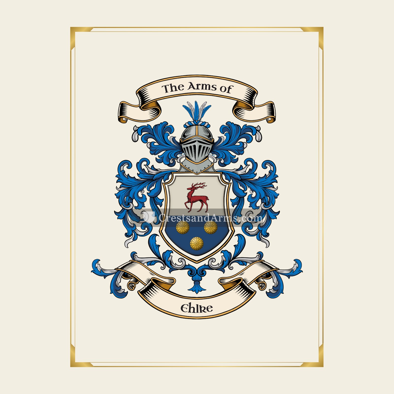 With gold border