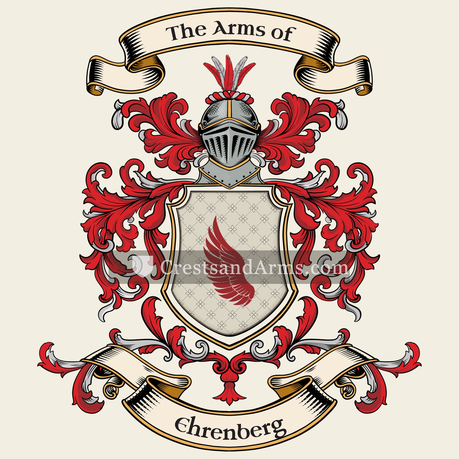 The Ehrenberg coat of arms, drawn from the recorded blazon