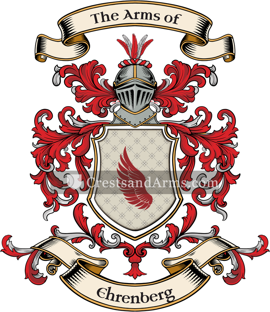 The Ehrenberg coat of arms, drawn from the recorded blazon