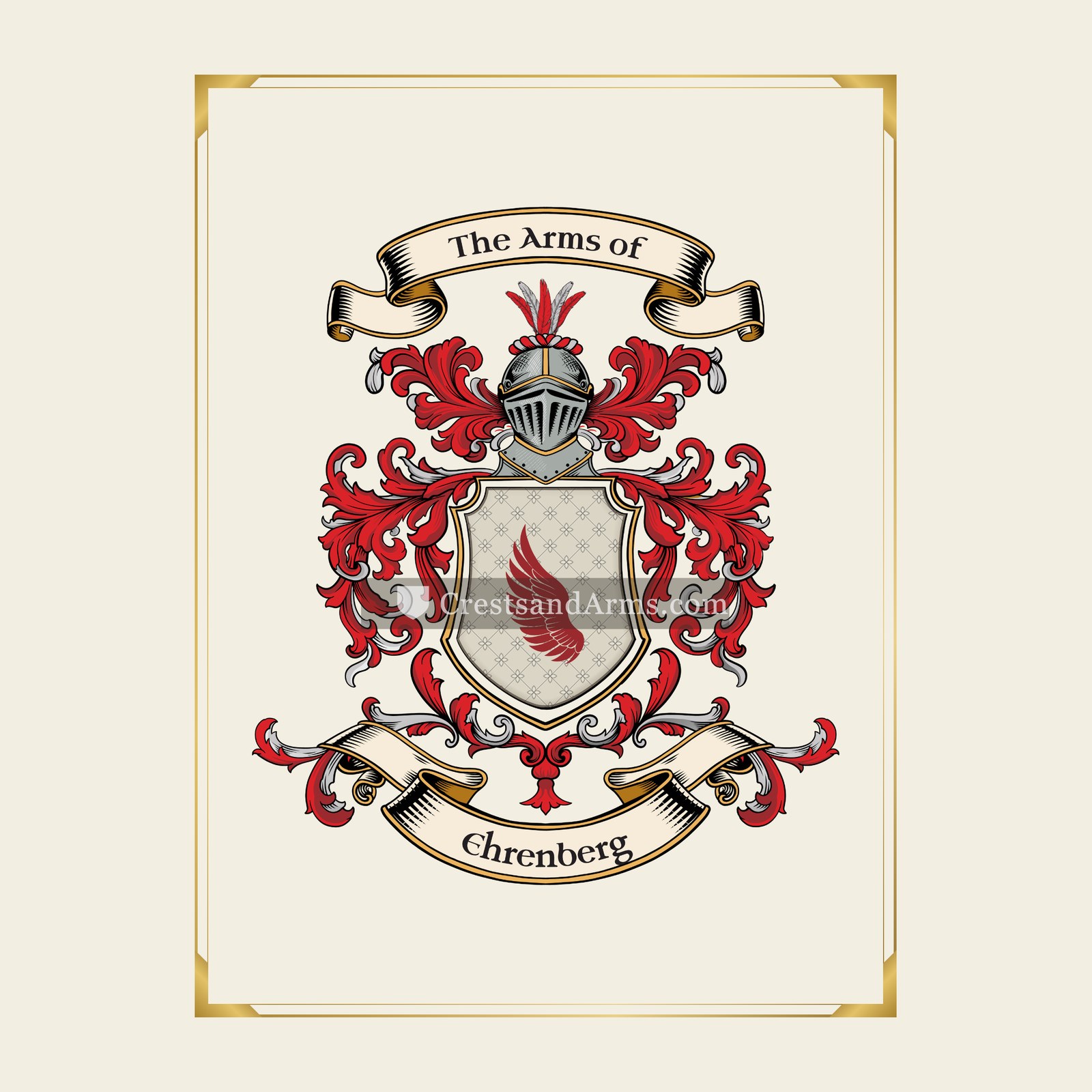 With gold border