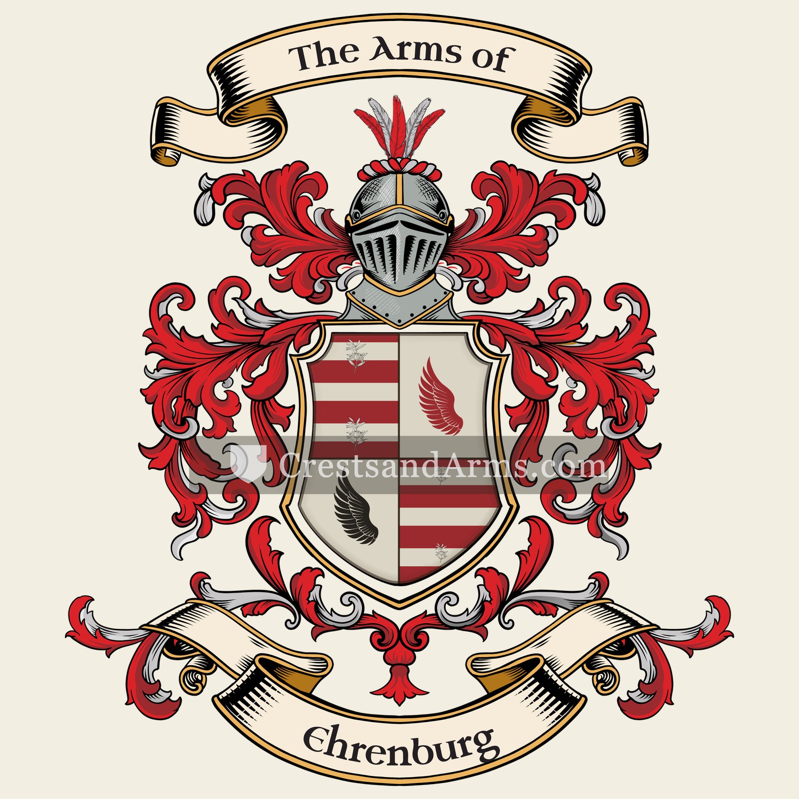The Ehrenburg coat of arms, drawn from the recorded blazon