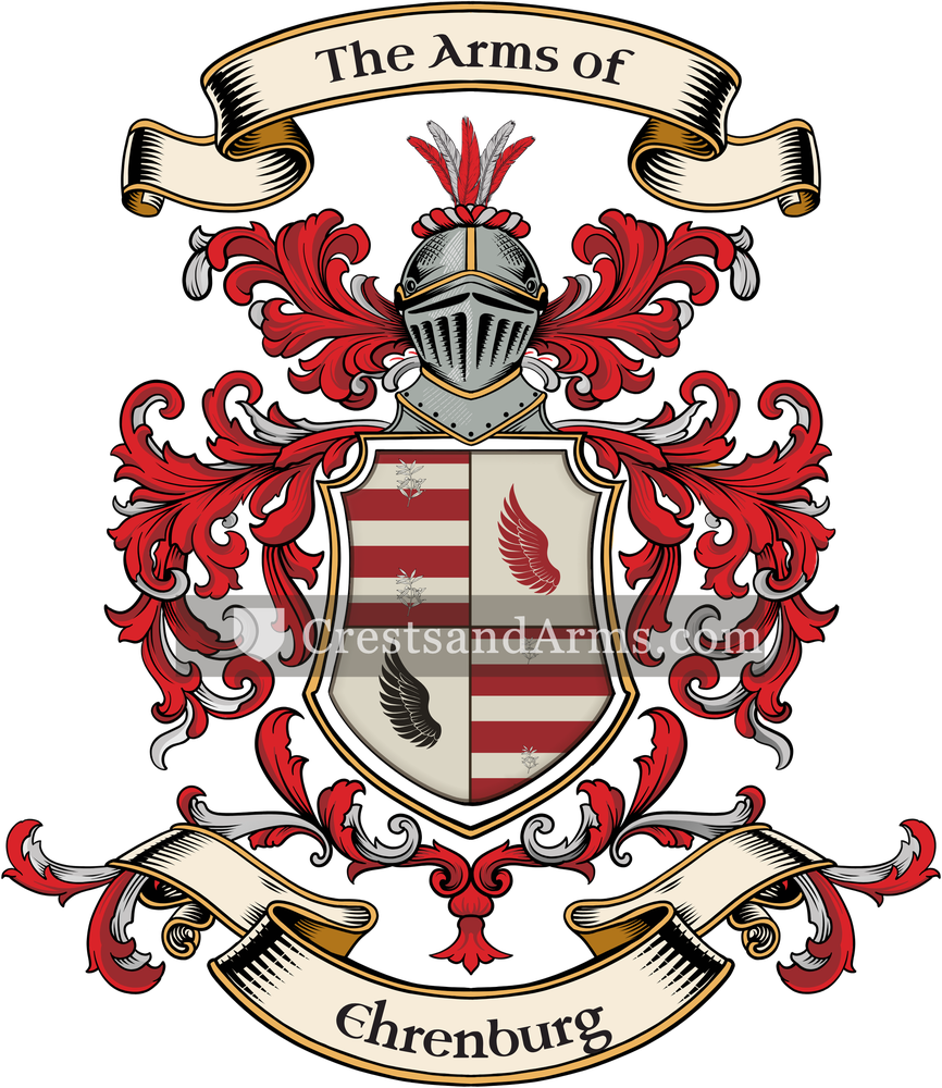 The Ehrenburg coat of arms, drawn from the recorded blazon