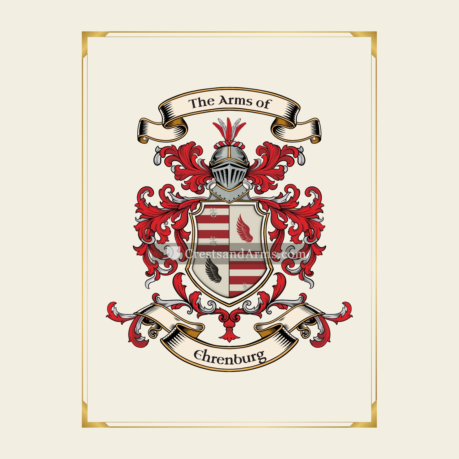 With gold border