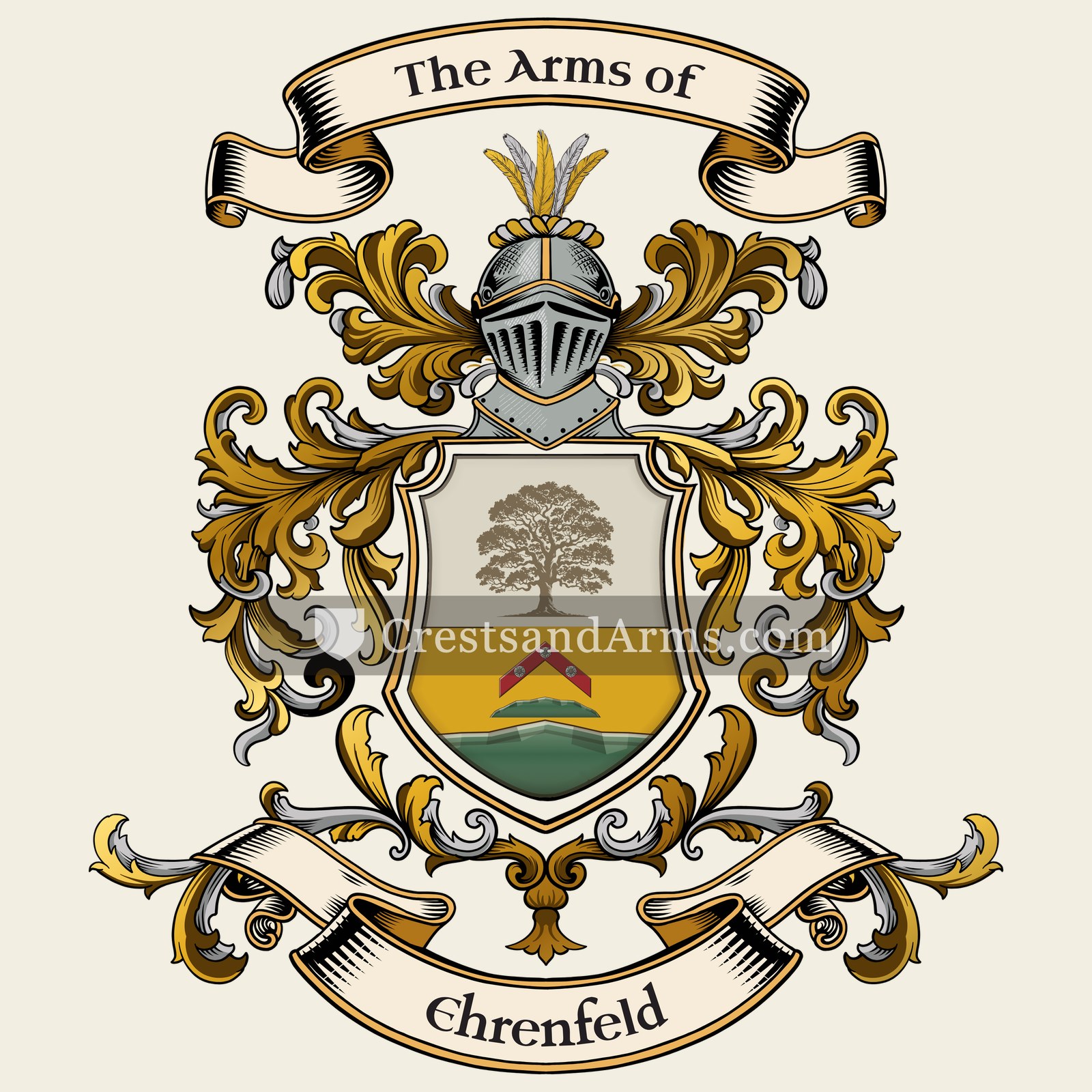 The Ehrenfeld coat of arms, drawn from the recorded blazon