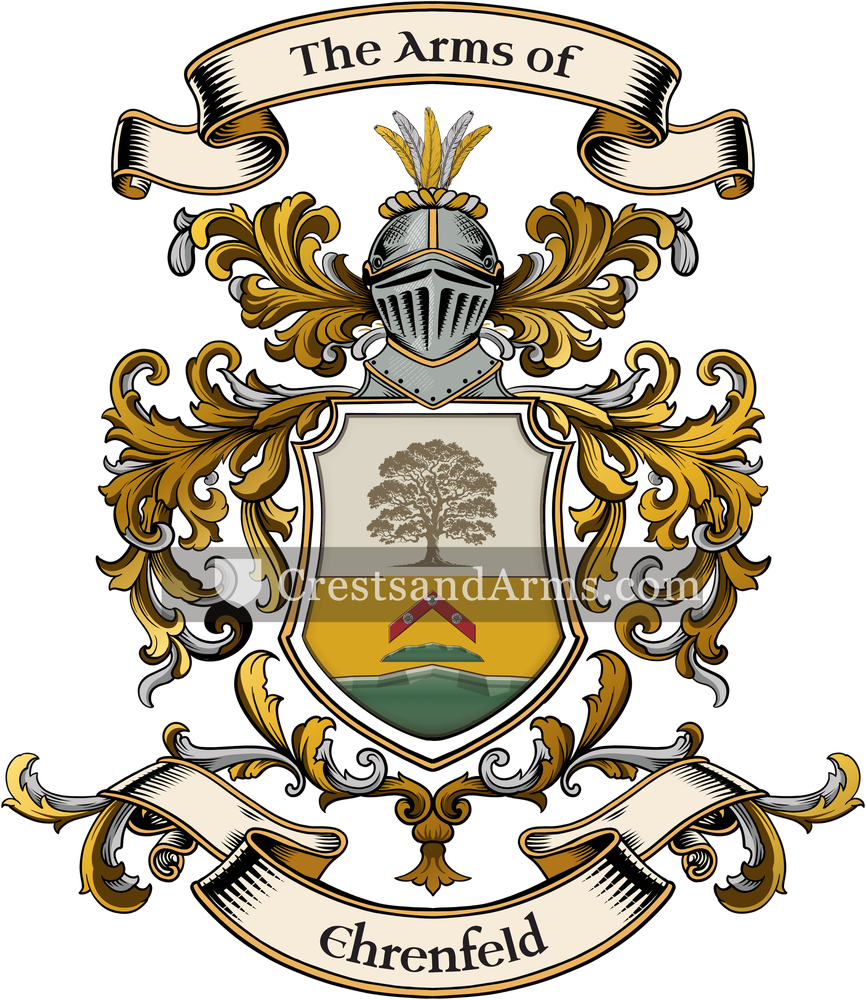 The Ehrenfeld coat of arms, drawn from the recorded blazon