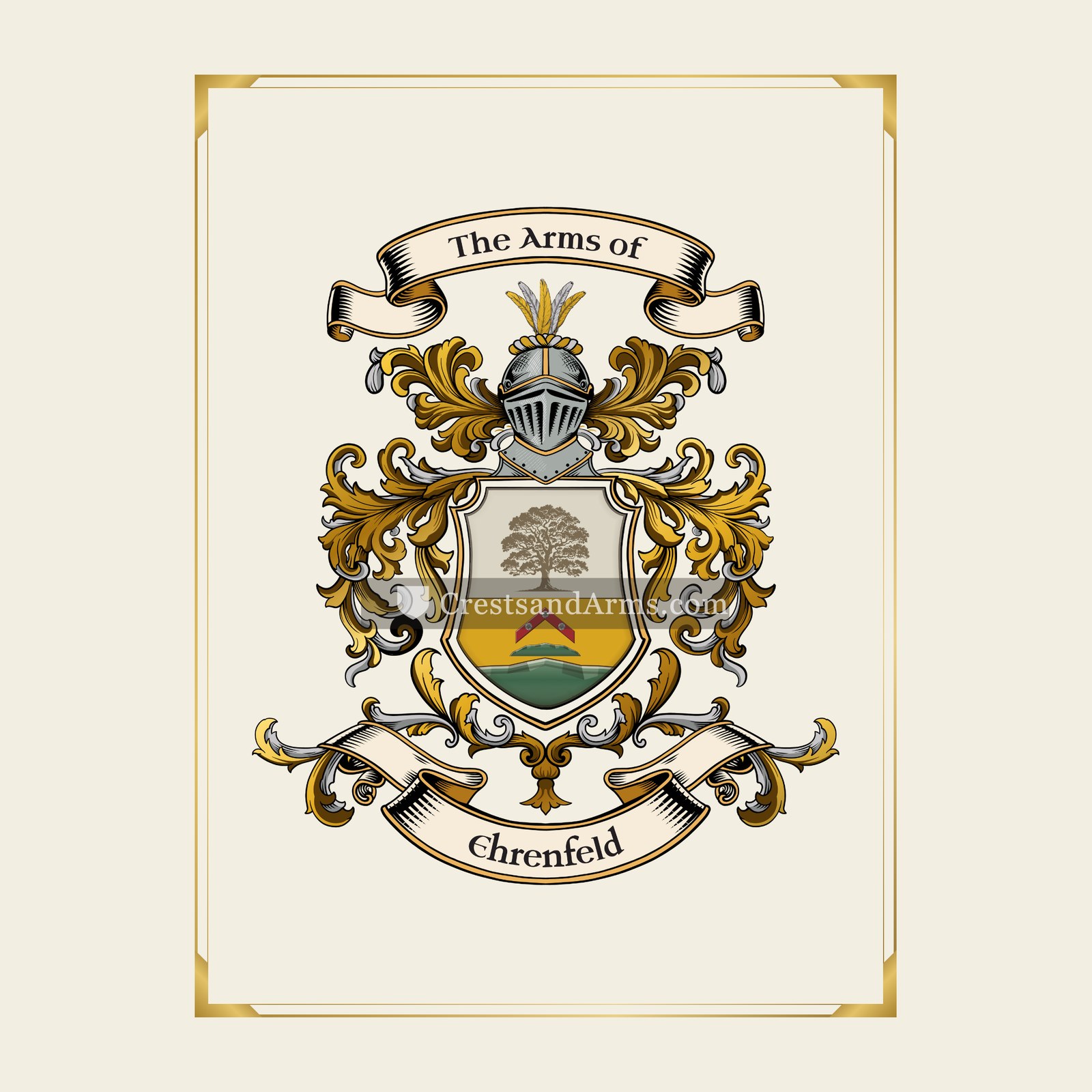 With gold border