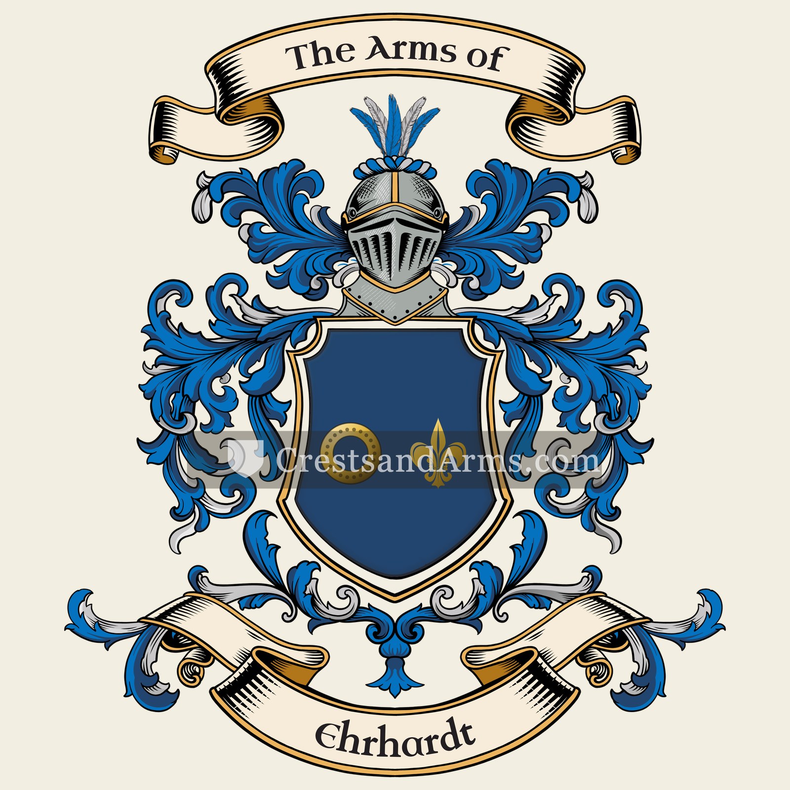 The Ehrhardt coat of arms, drawn from the recorded blazon