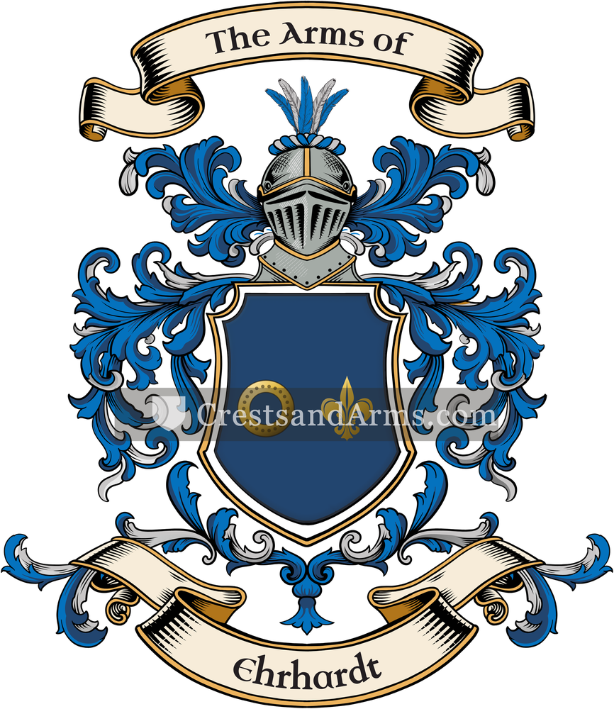 The Ehrhardt coat of arms, drawn from the recorded blazon