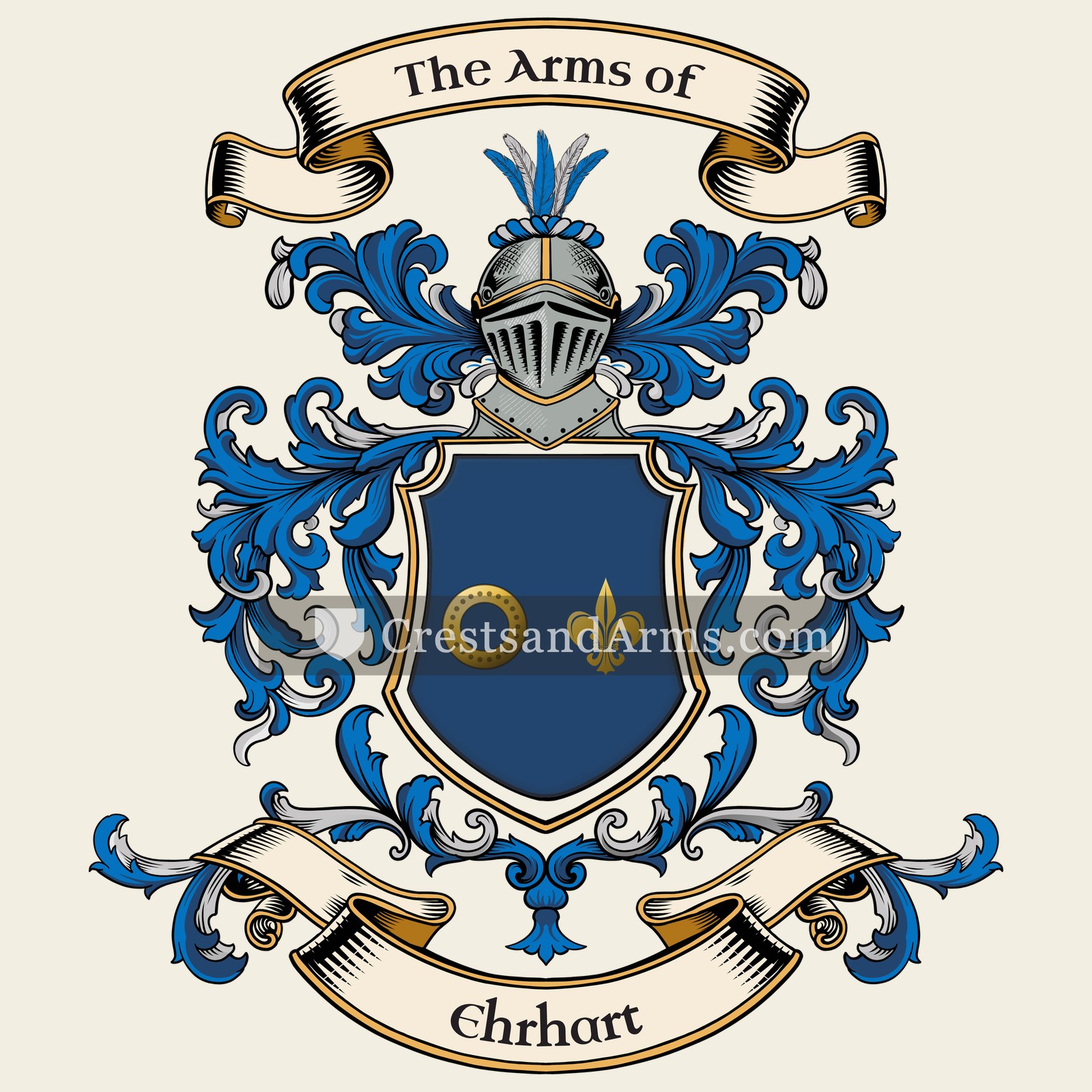 The Ehrhart coat of arms, drawn from the recorded blazon