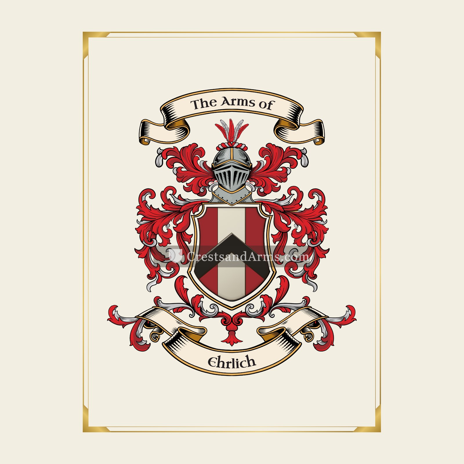 With gold border