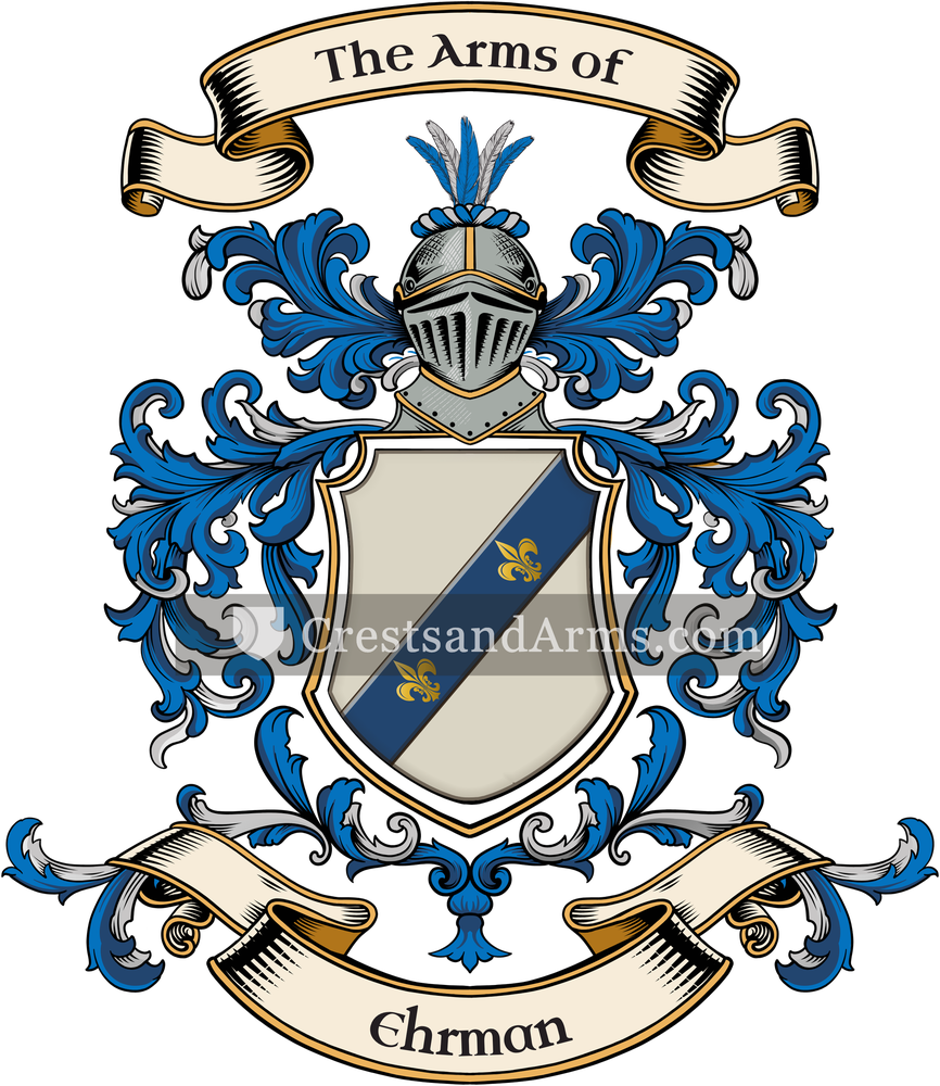 The Ehrman coat of arms, drawn from the recorded blazon