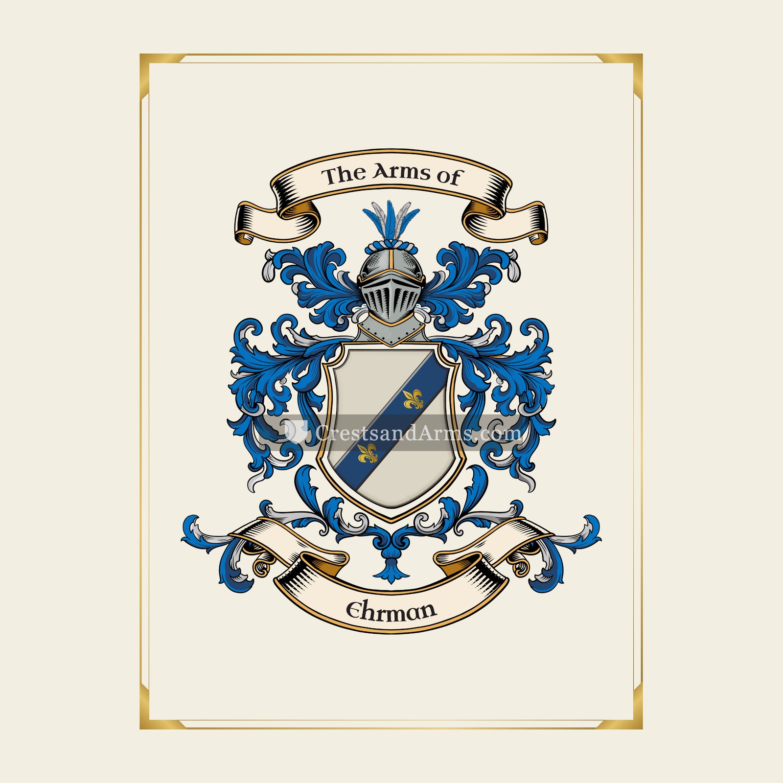 With gold border