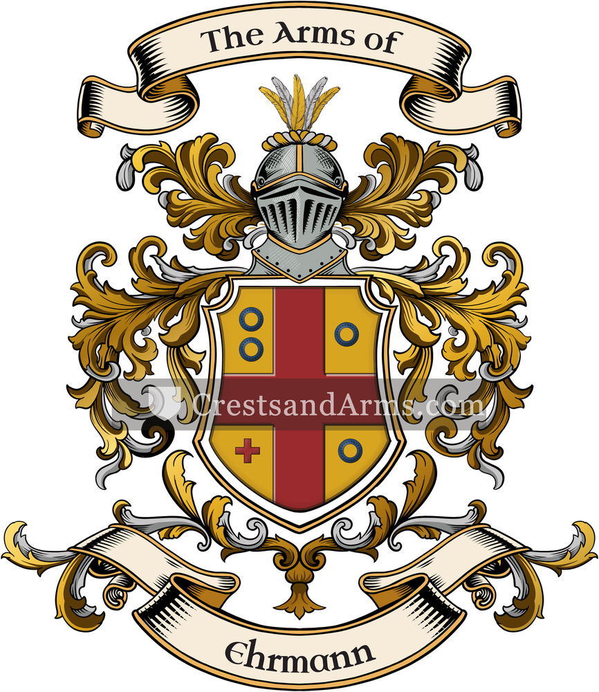 The Ehrmann coat of arms, drawn from the recorded blazon