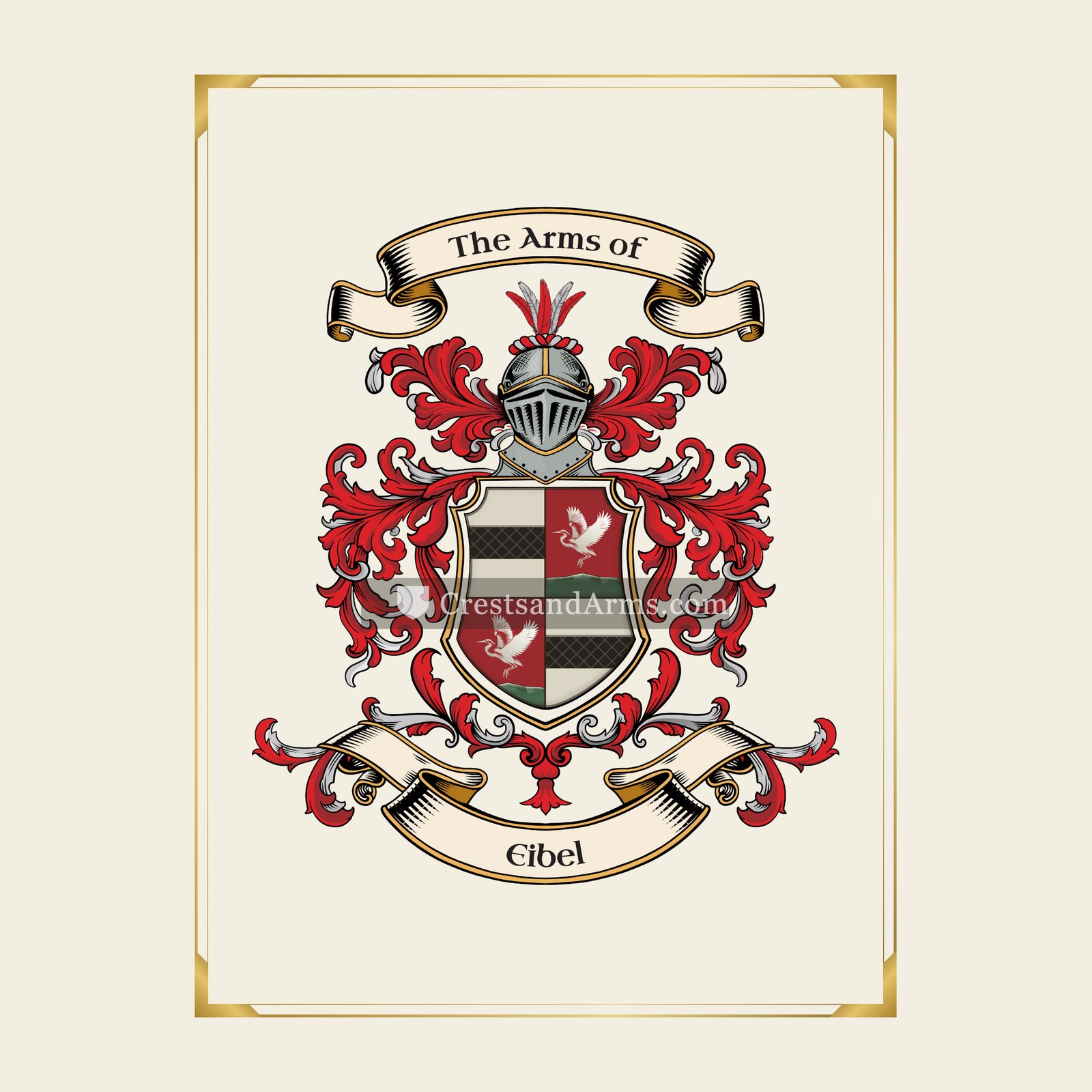 With gold border
