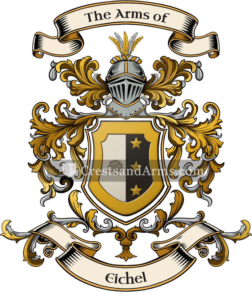The Eichel coat of arms, drawn from the recorded blazon