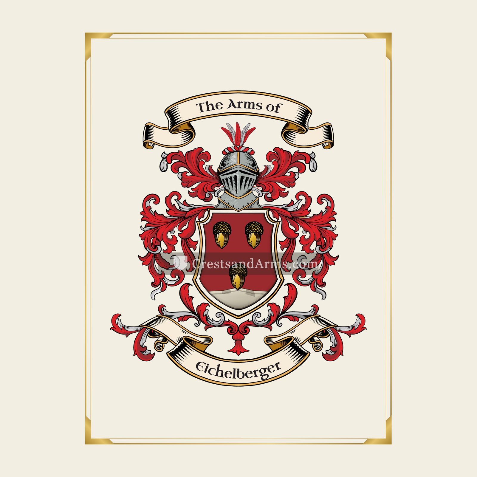 With gold border