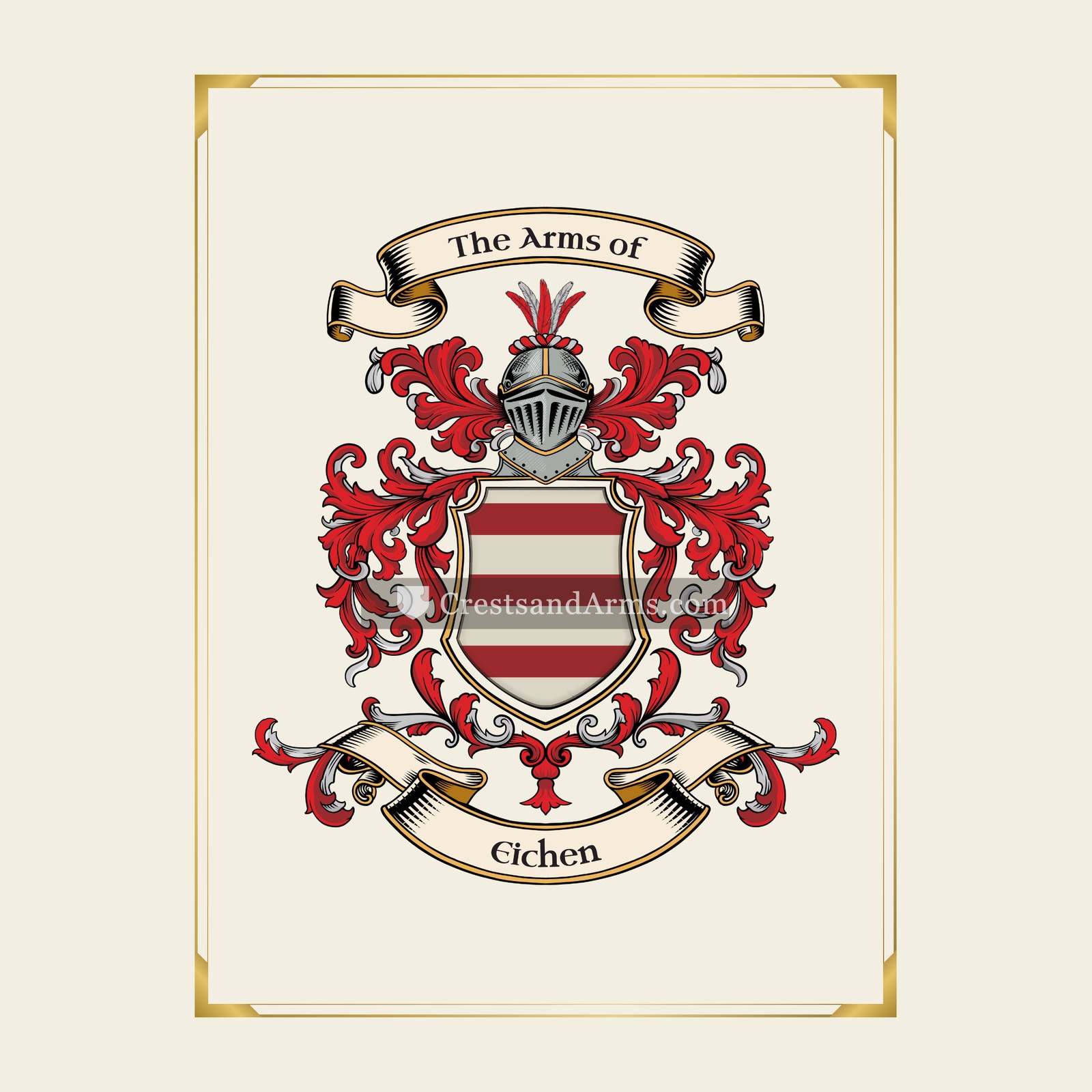 With gold border
