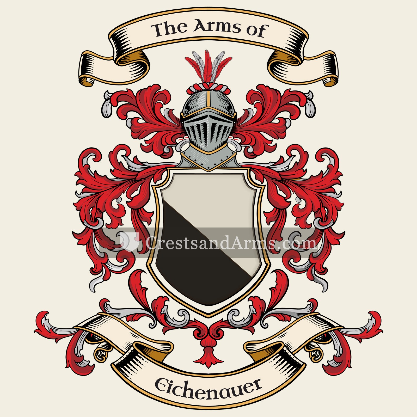 The Eichenauer coat of arms, drawn from the recorded blazon