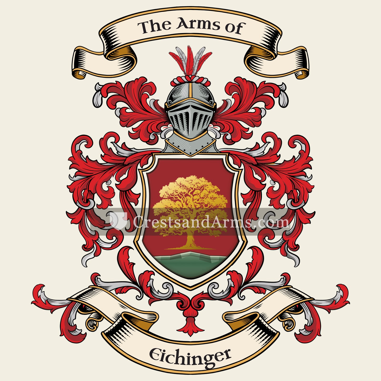 The Eichinger coat of arms, drawn from the recorded blazon