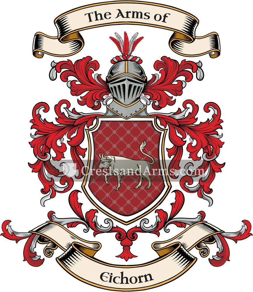 The Eichorn coat of arms, drawn from the recorded blazon