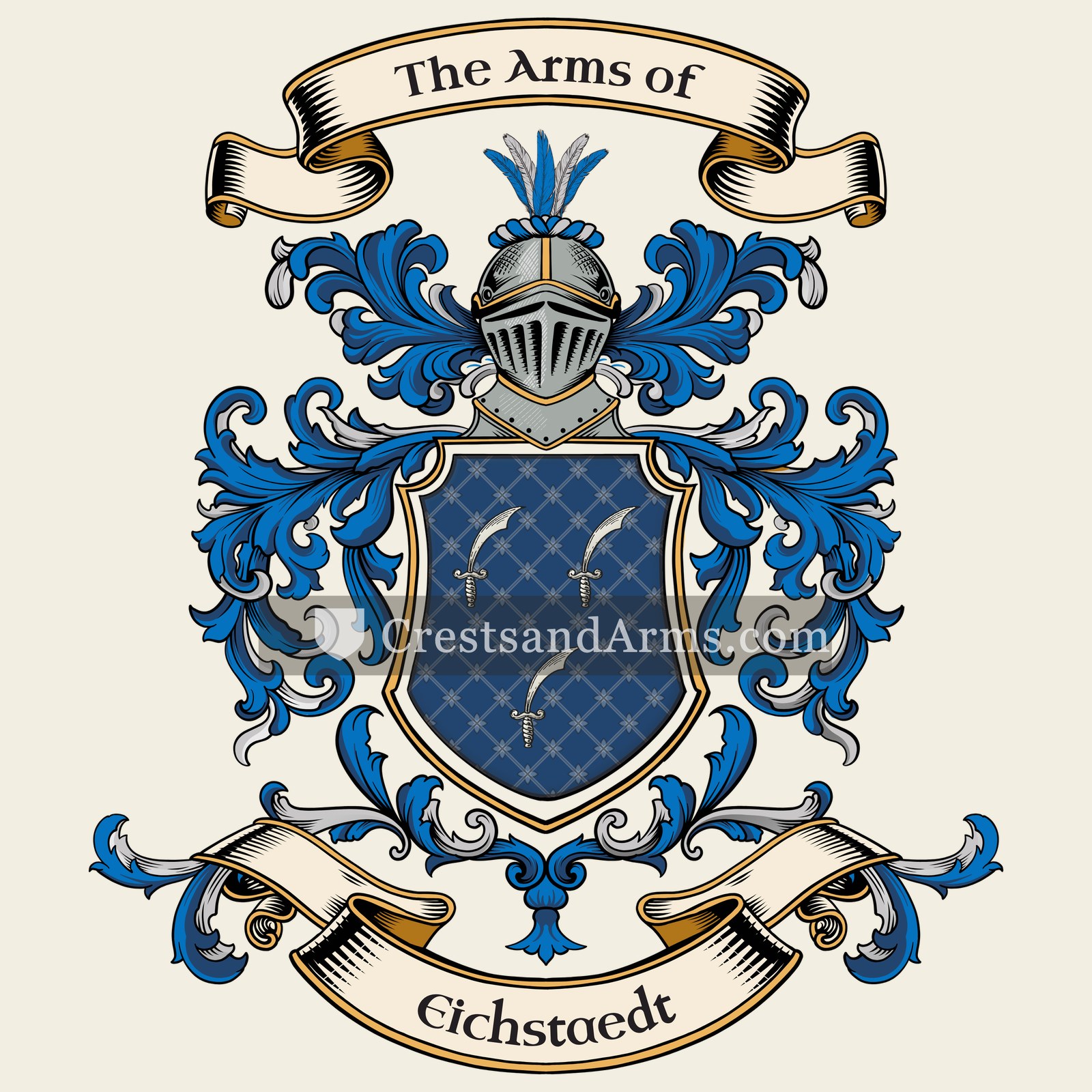 The Eichstaedt coat of arms, drawn from the recorded blazon