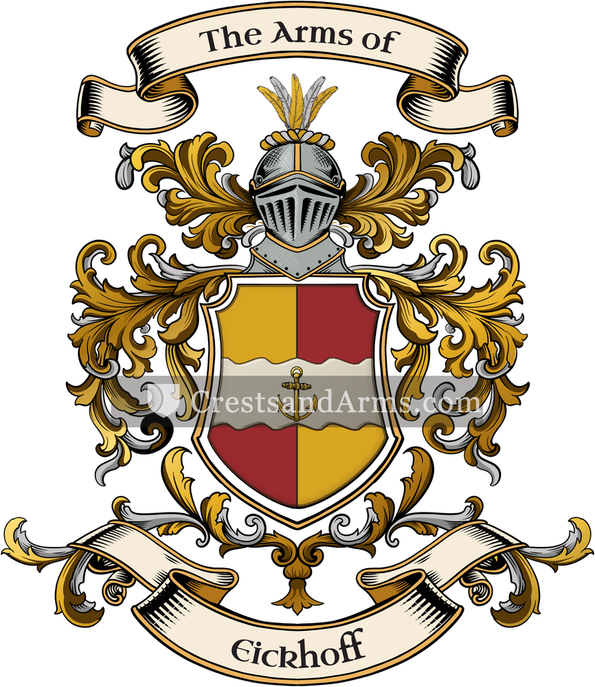 The Eickhoff coat of arms, drawn from the recorded blazon