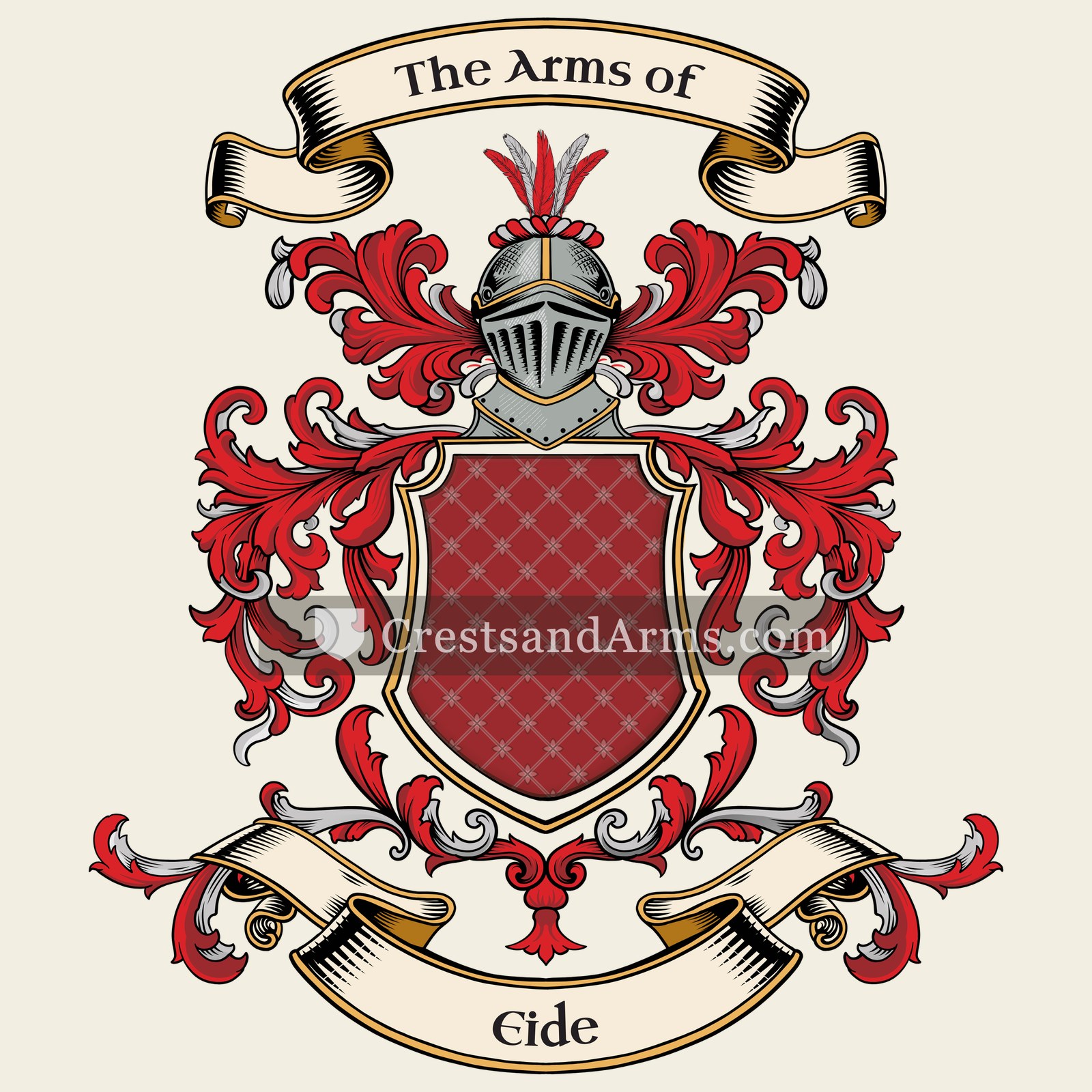 The Eide coat of arms, drawn from the recorded blazon