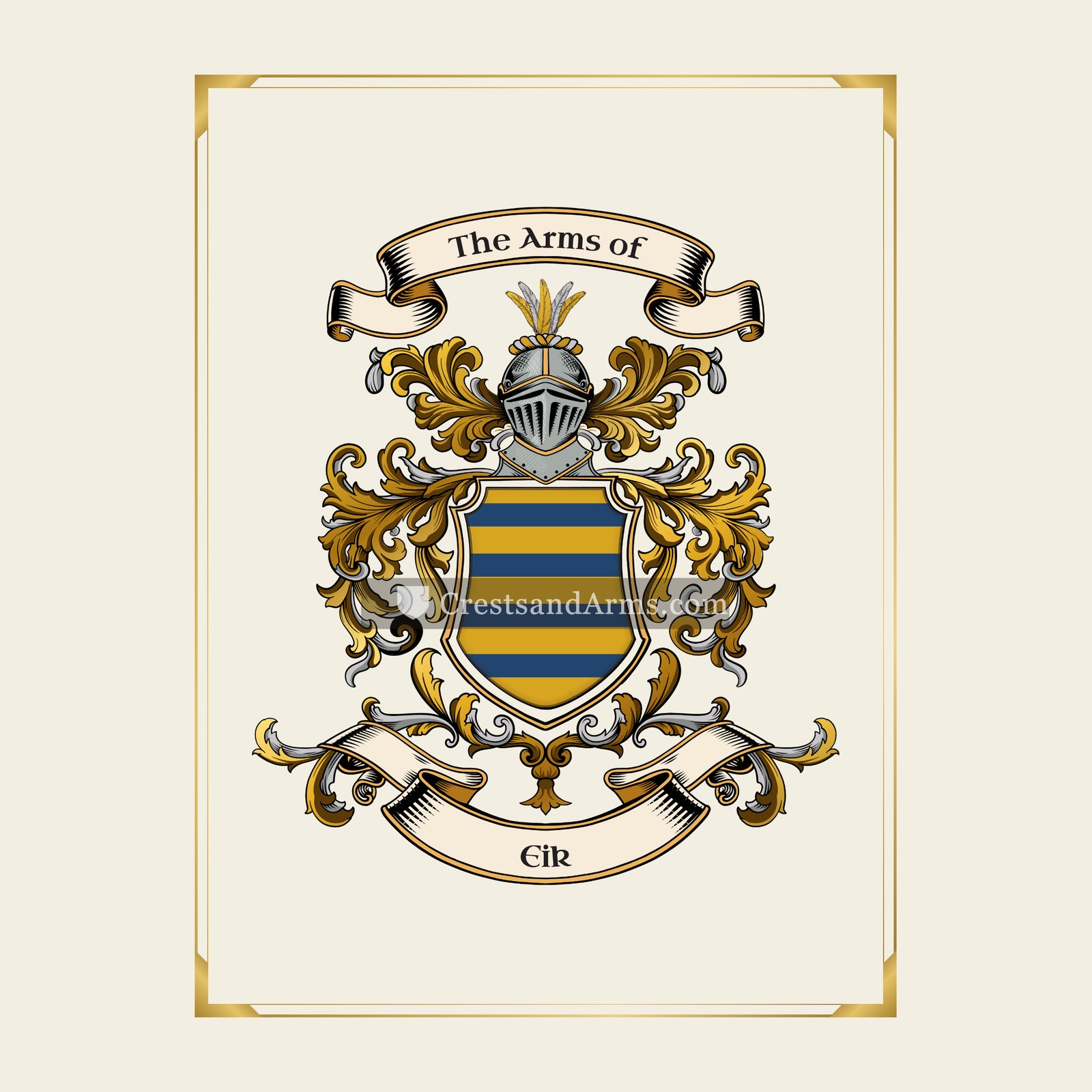 With gold border