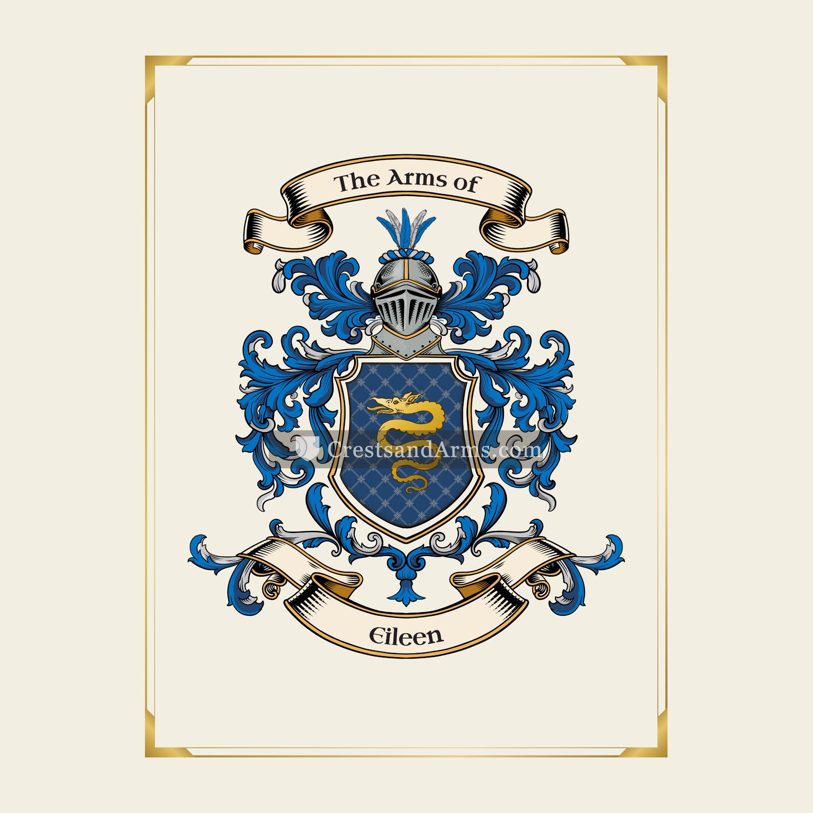 With gold border