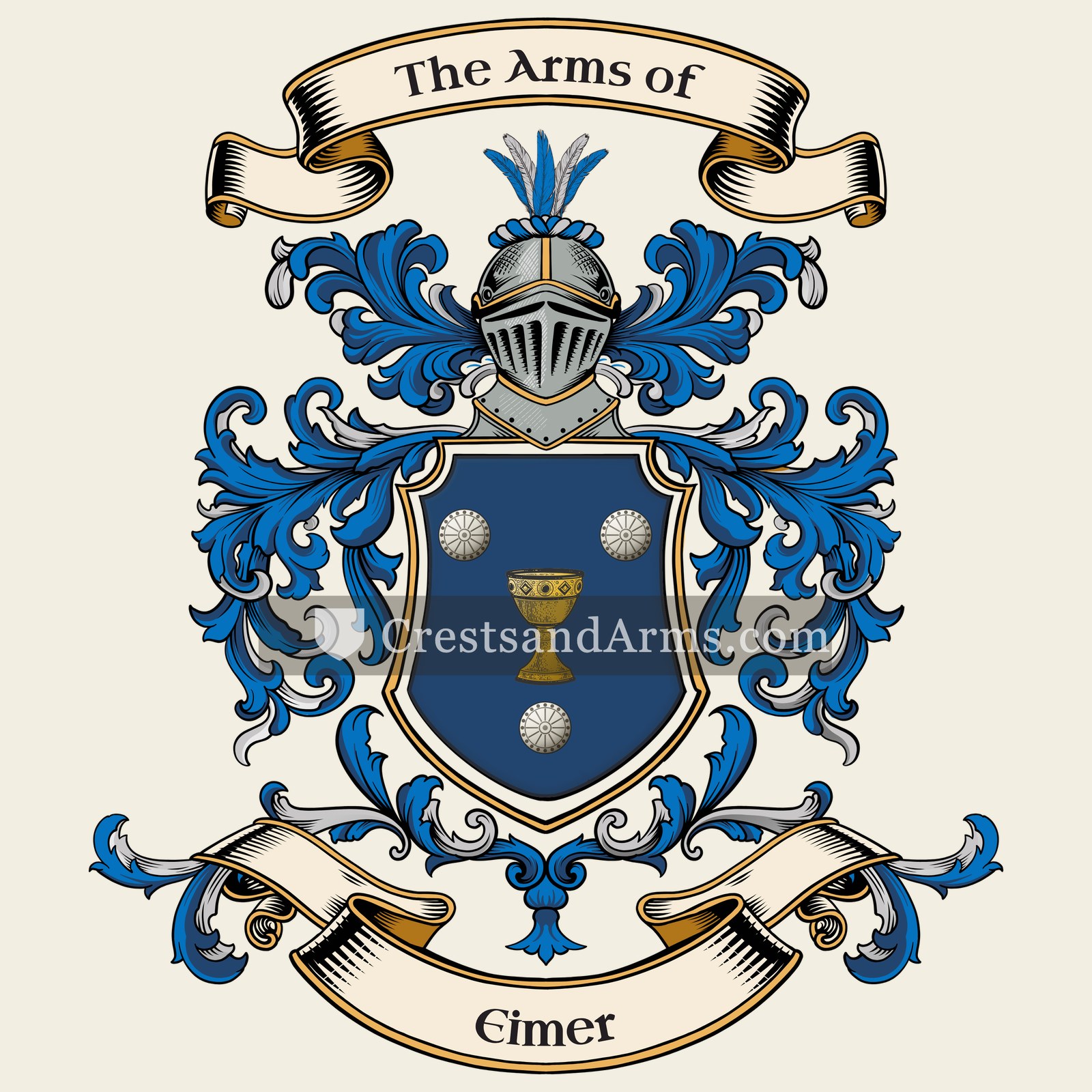 The Eimer coat of arms, drawn from the recorded blazon