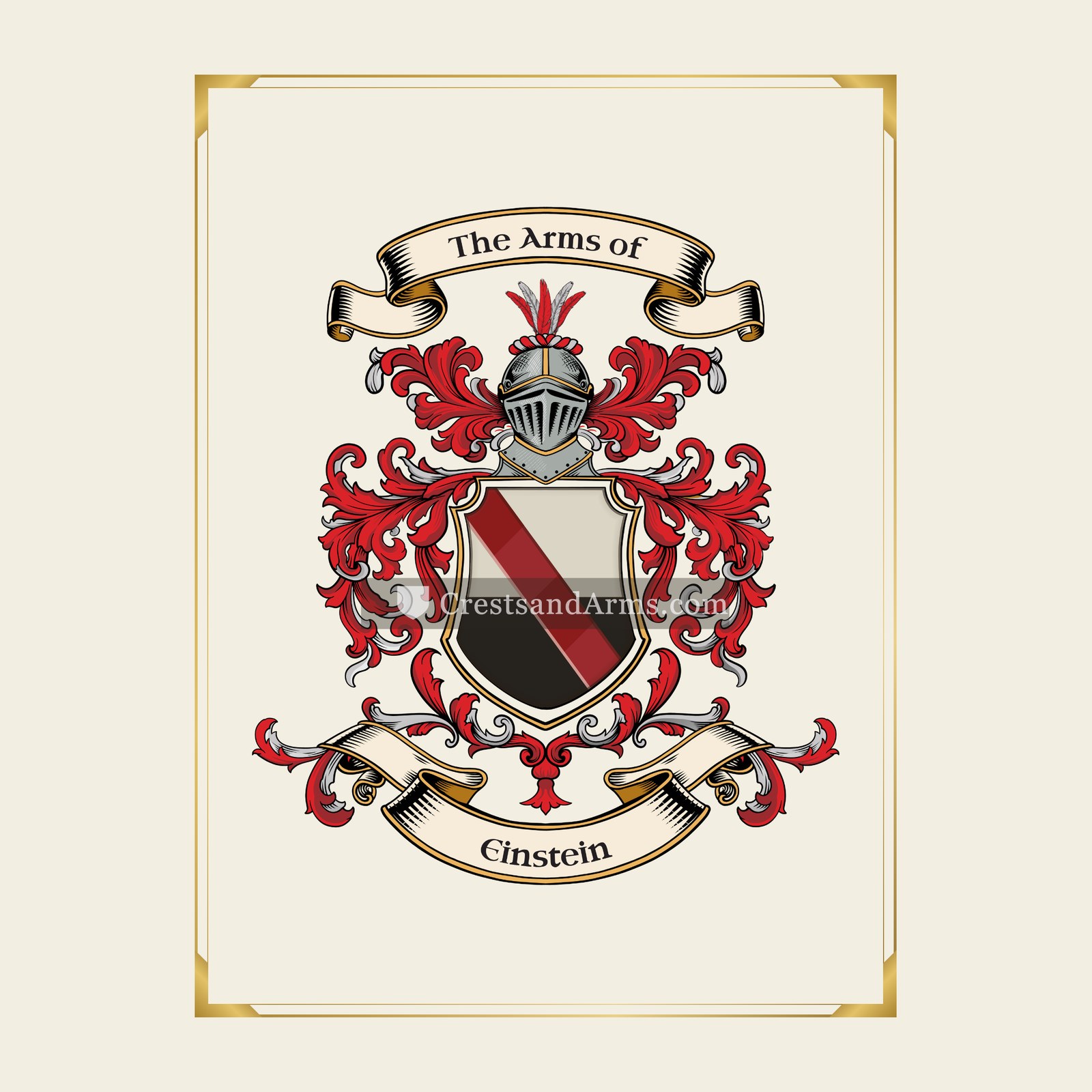 With gold border
