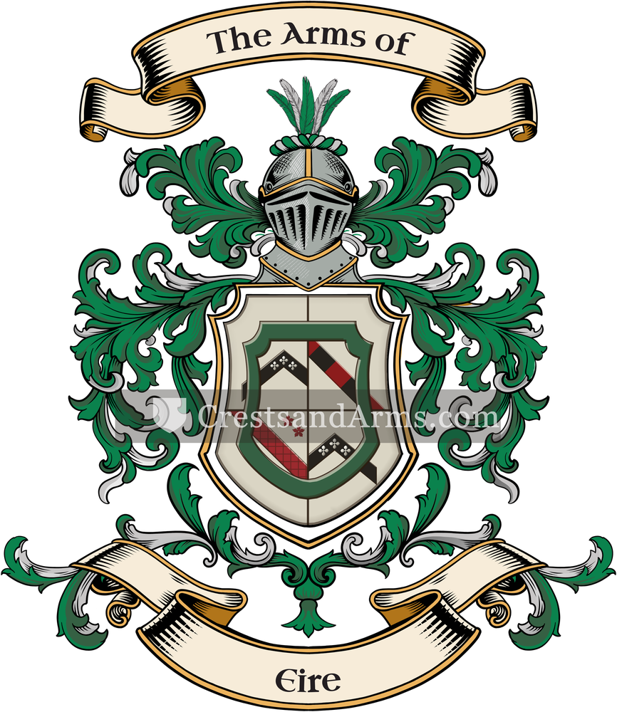 The Eire coat of arms, drawn from the recorded blazon