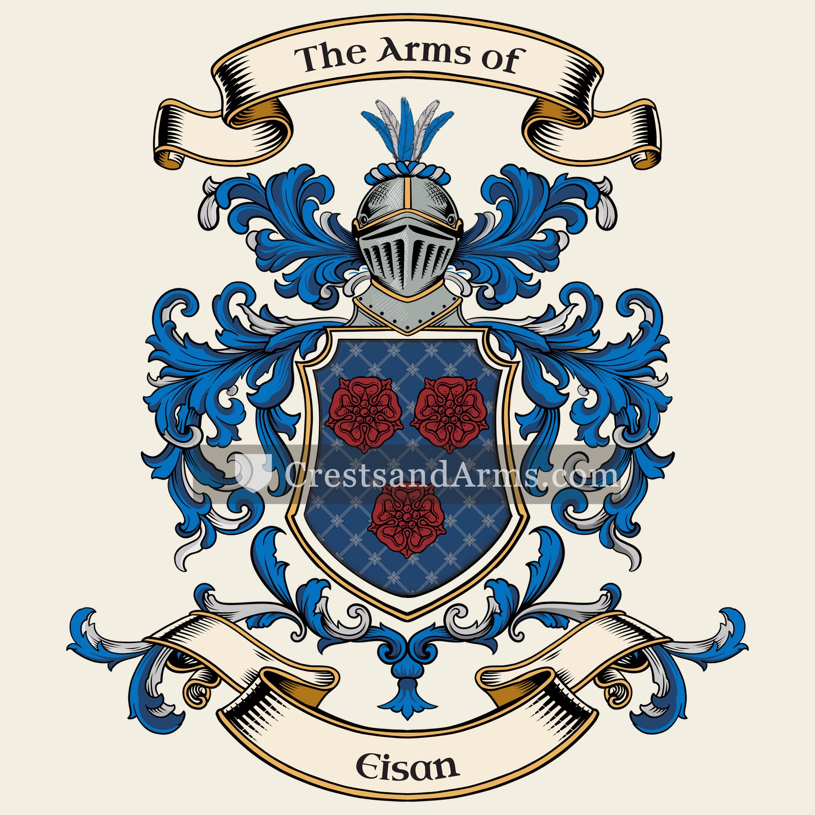 The Eisan coat of arms, drawn from the recorded blazon