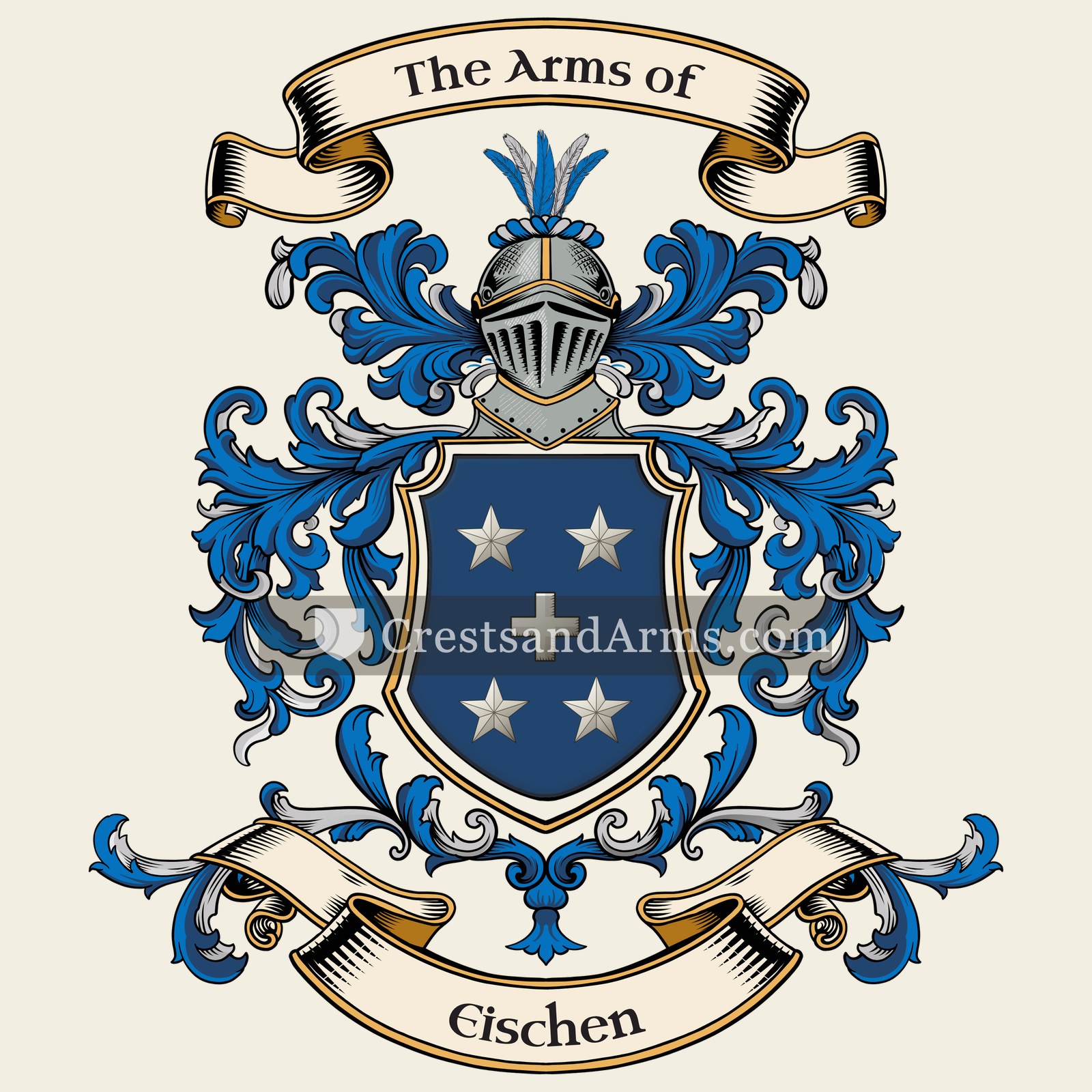 The Eischen coat of arms, drawn from the recorded blazon