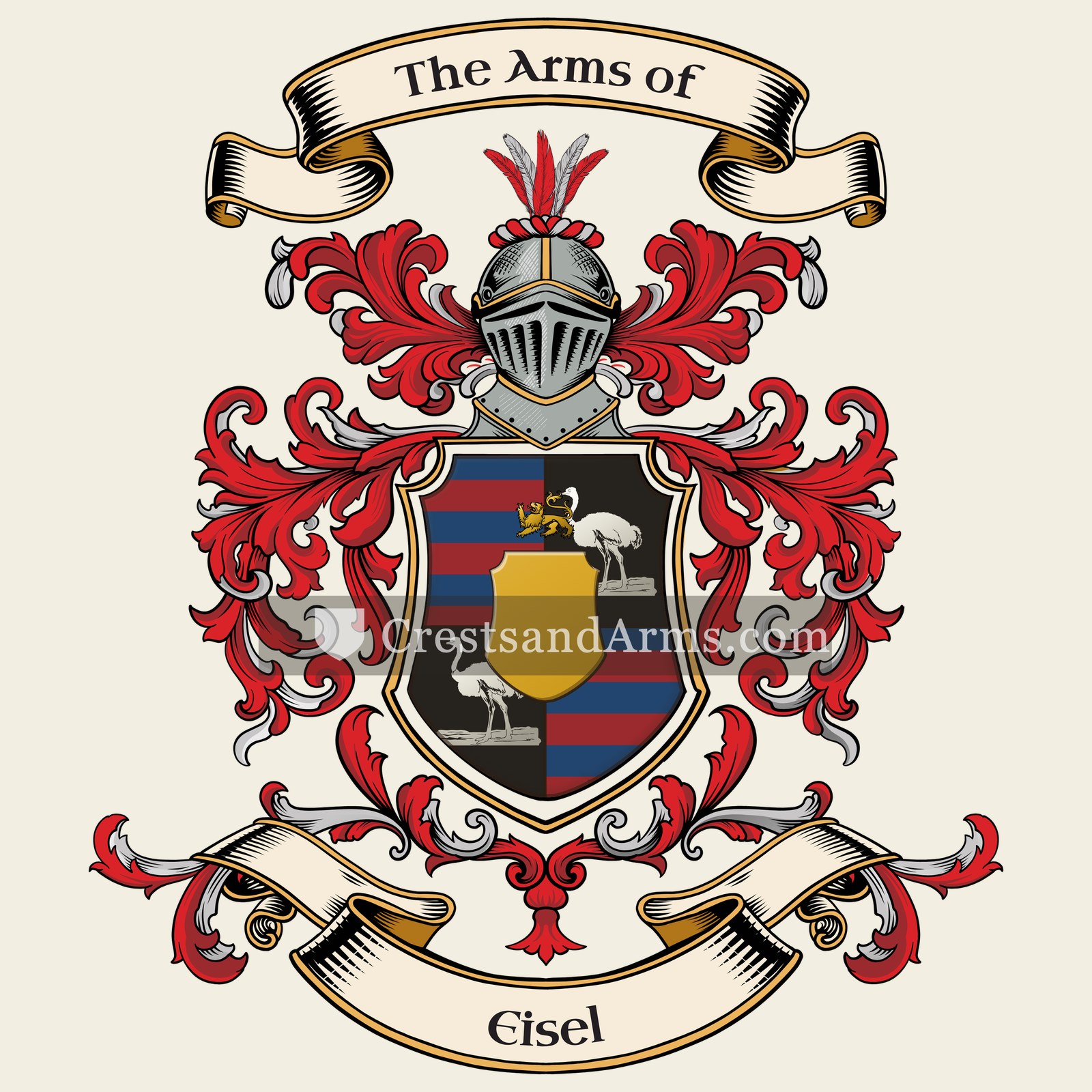 The Eisel coat of arms, drawn from the recorded blazon