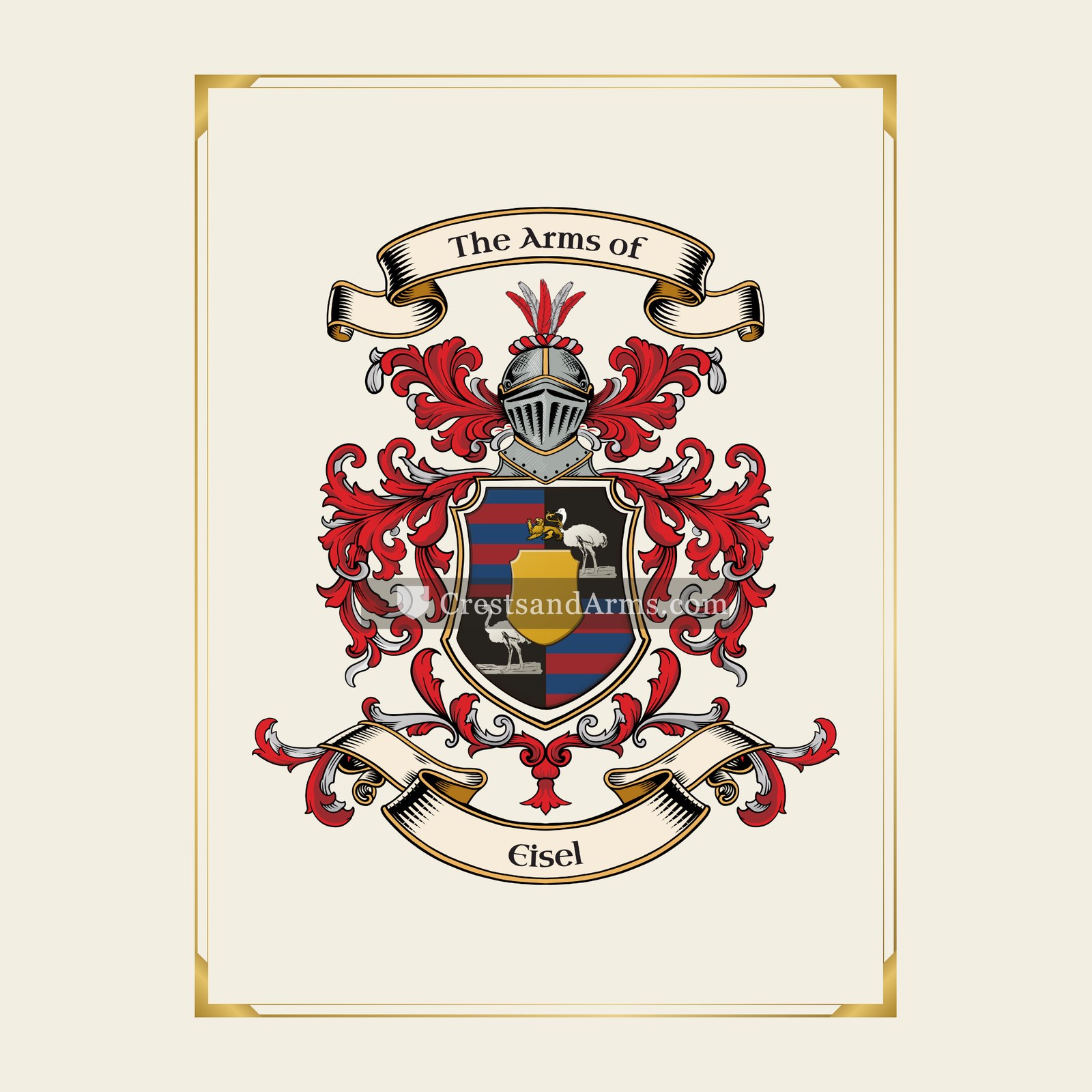With gold border