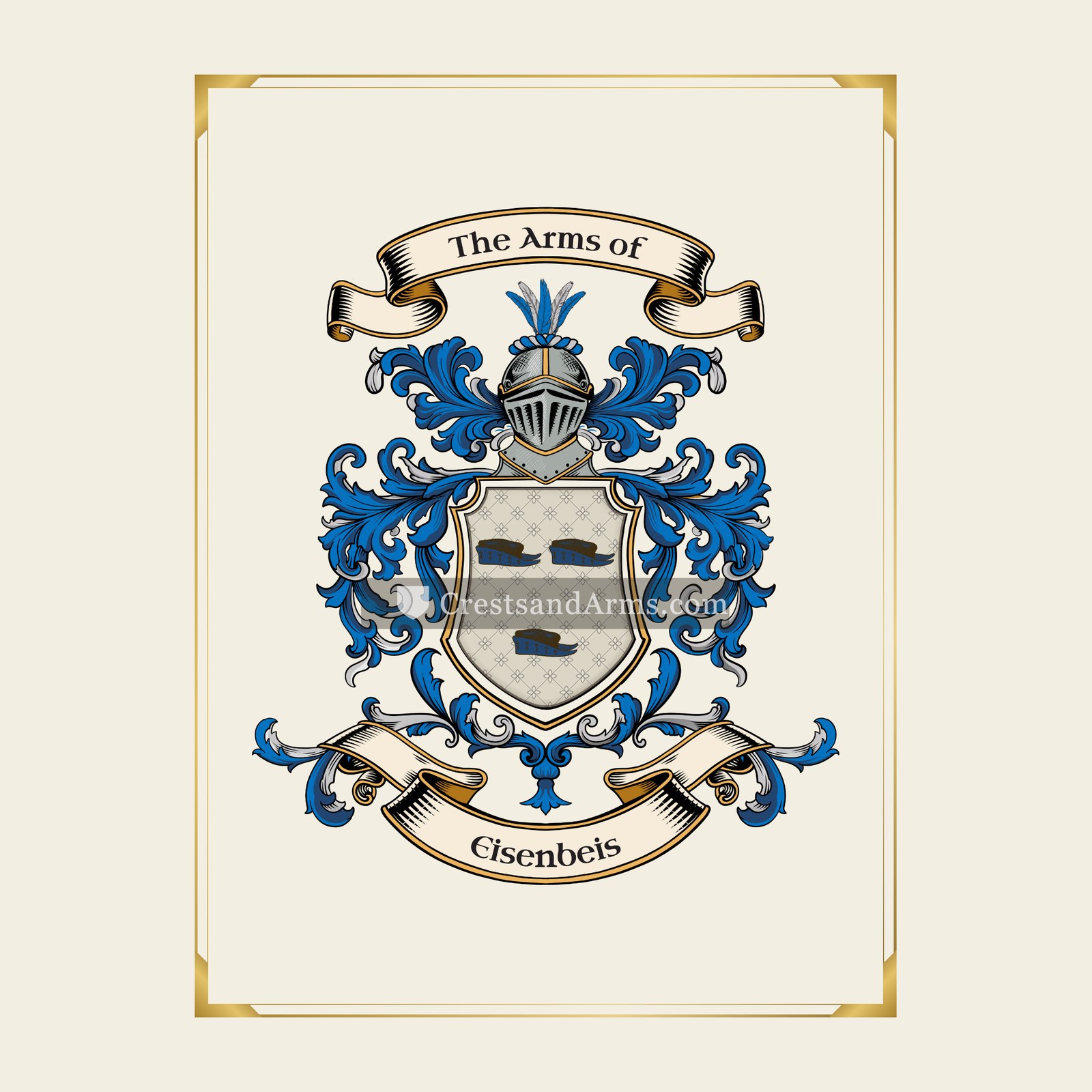 With gold border