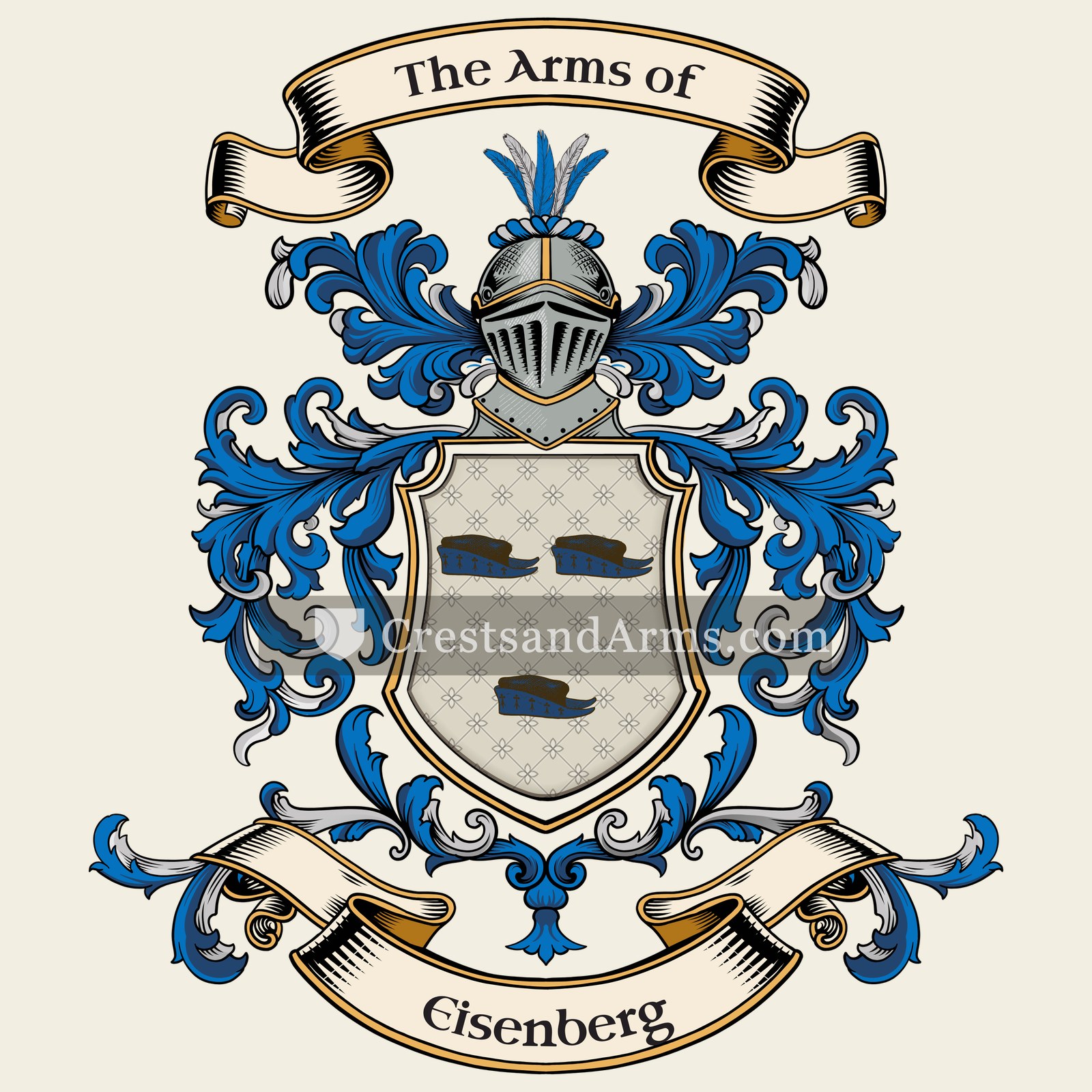 The Eisenberg coat of arms, drawn from the recorded blazon