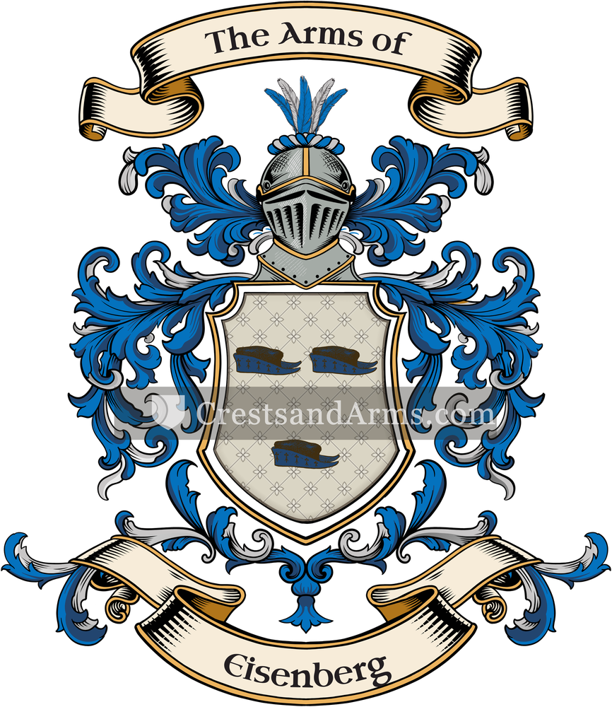 The Eisenberg coat of arms, drawn from the recorded blazon
