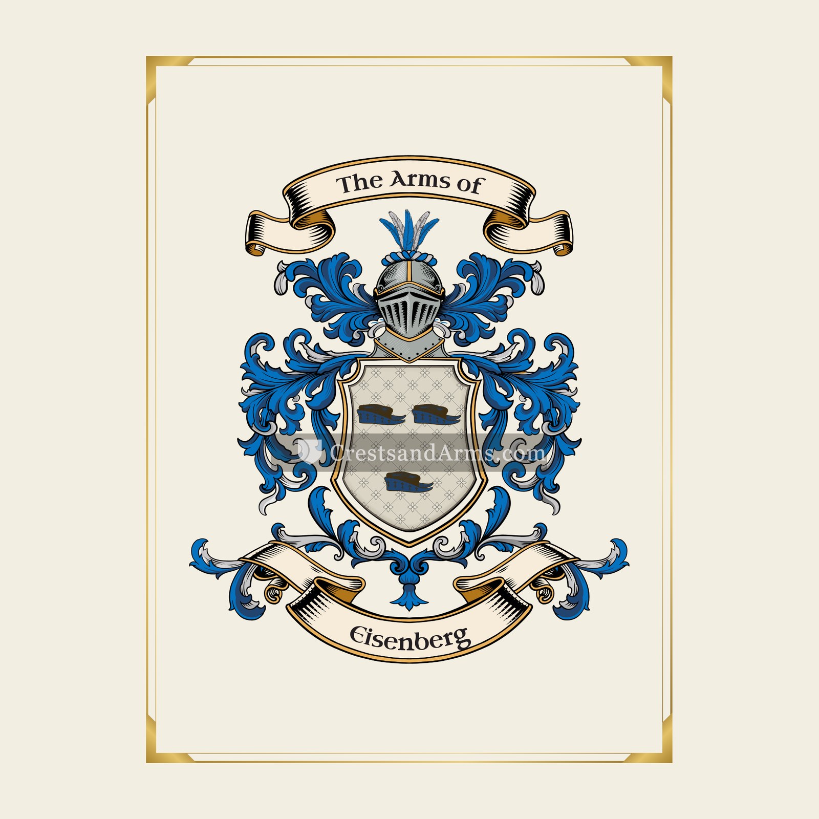 With gold border
