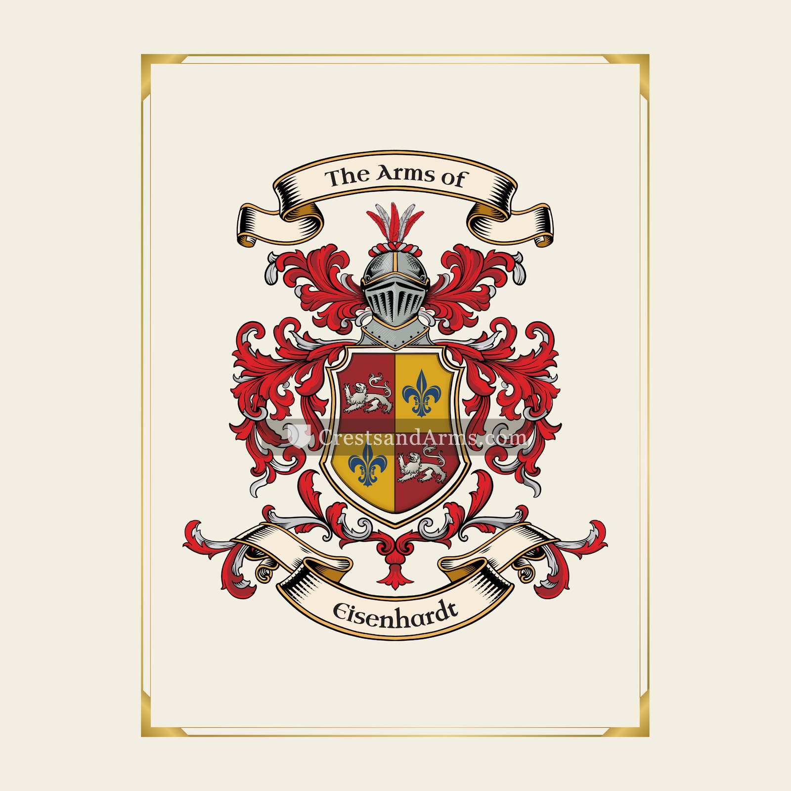 With gold border