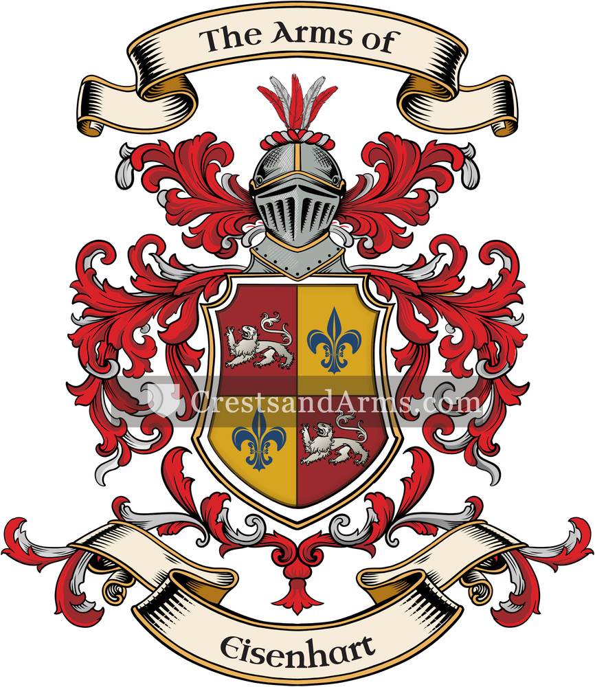 The Eisenhart coat of arms, drawn from the recorded blazon