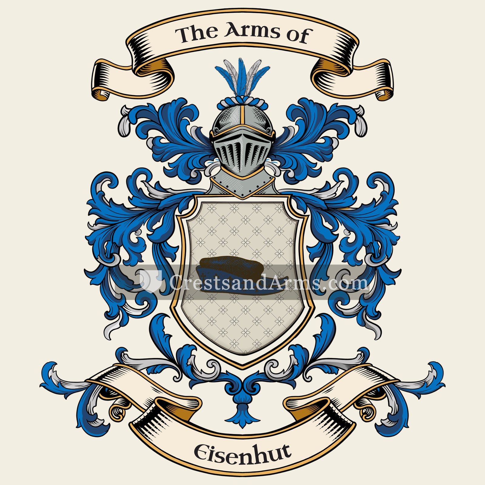 The Eisenhut coat of arms, drawn from the recorded blazon