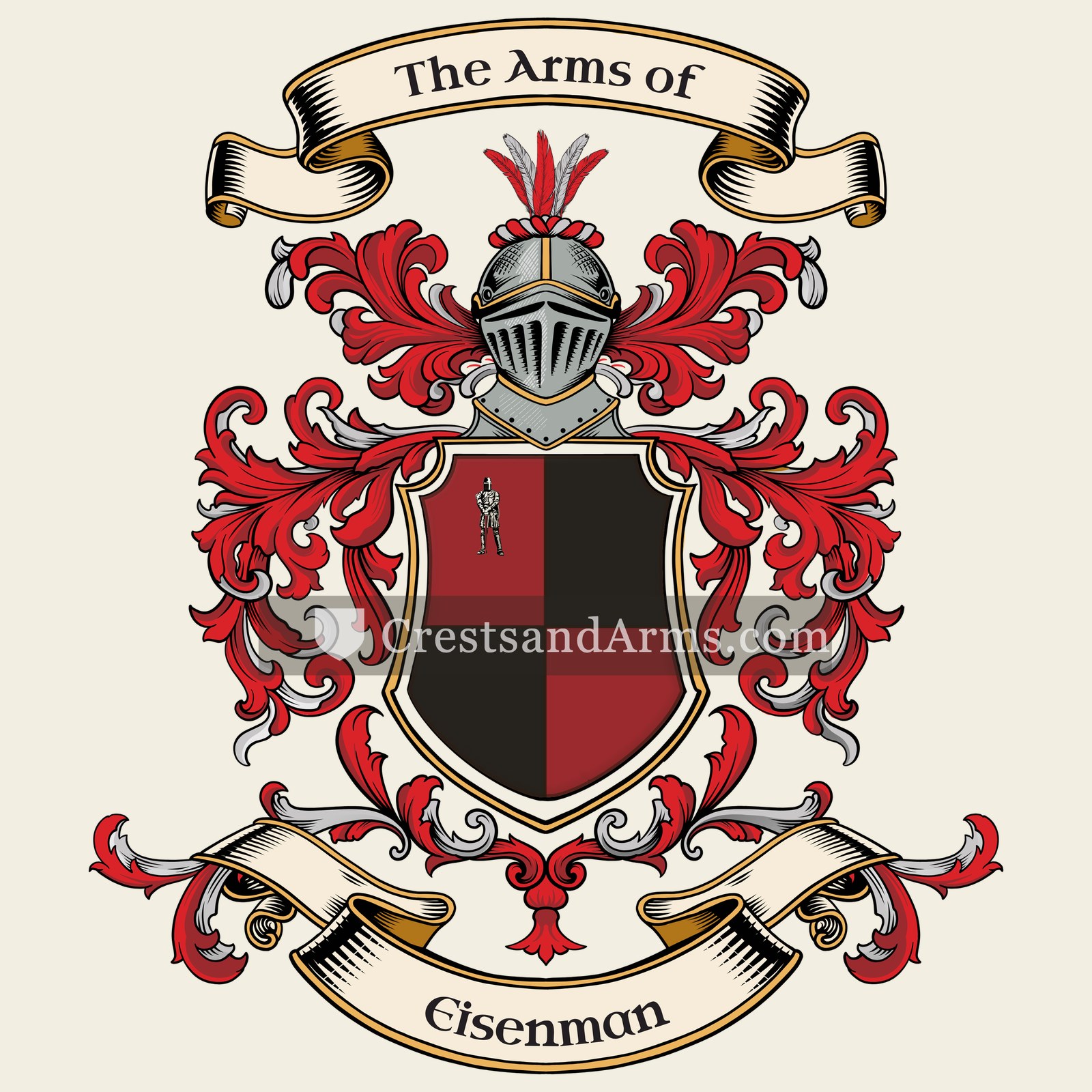 The Eisenman coat of arms, drawn from the recorded blazon