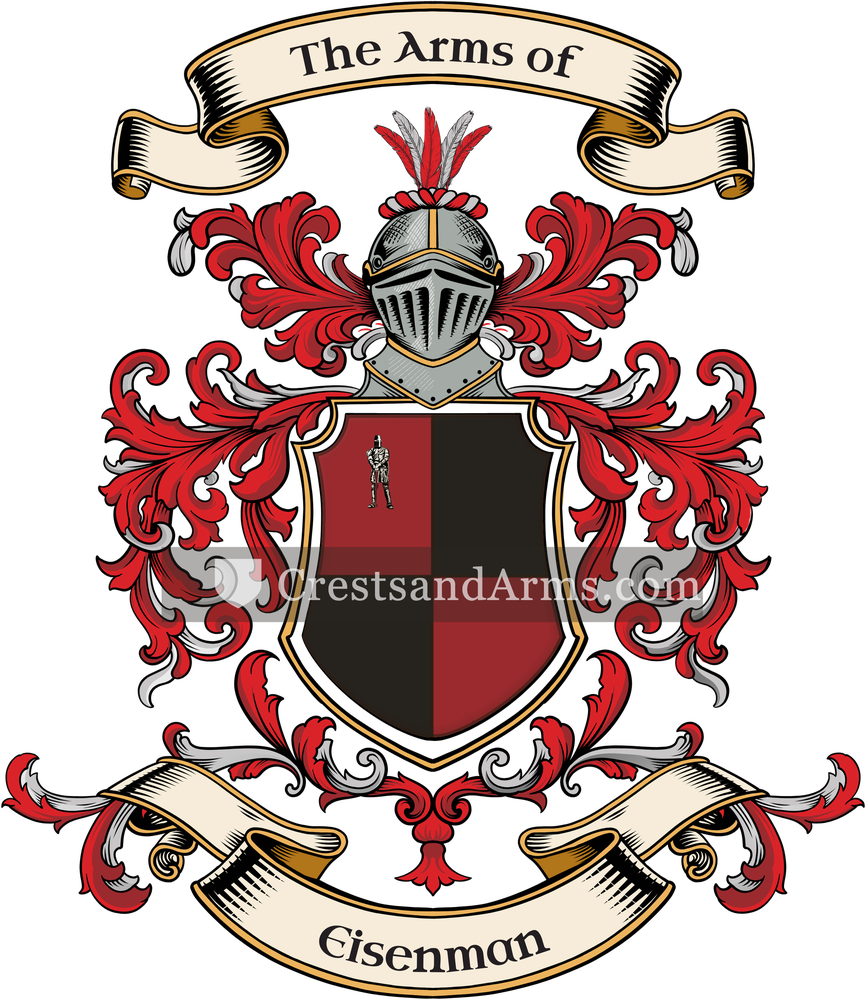 The Eisenman coat of arms, drawn from the recorded blazon