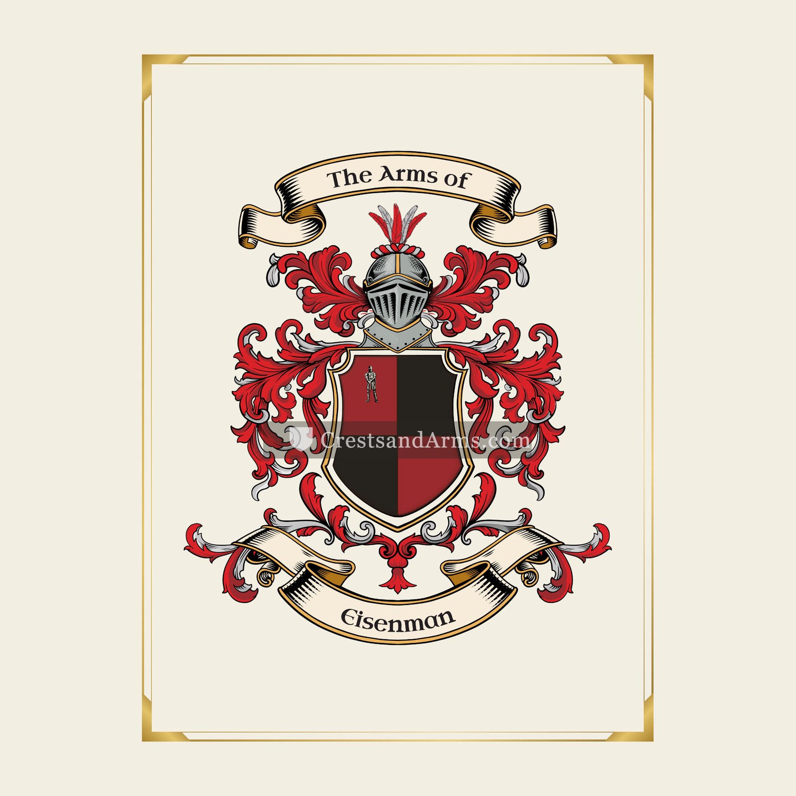 With gold border