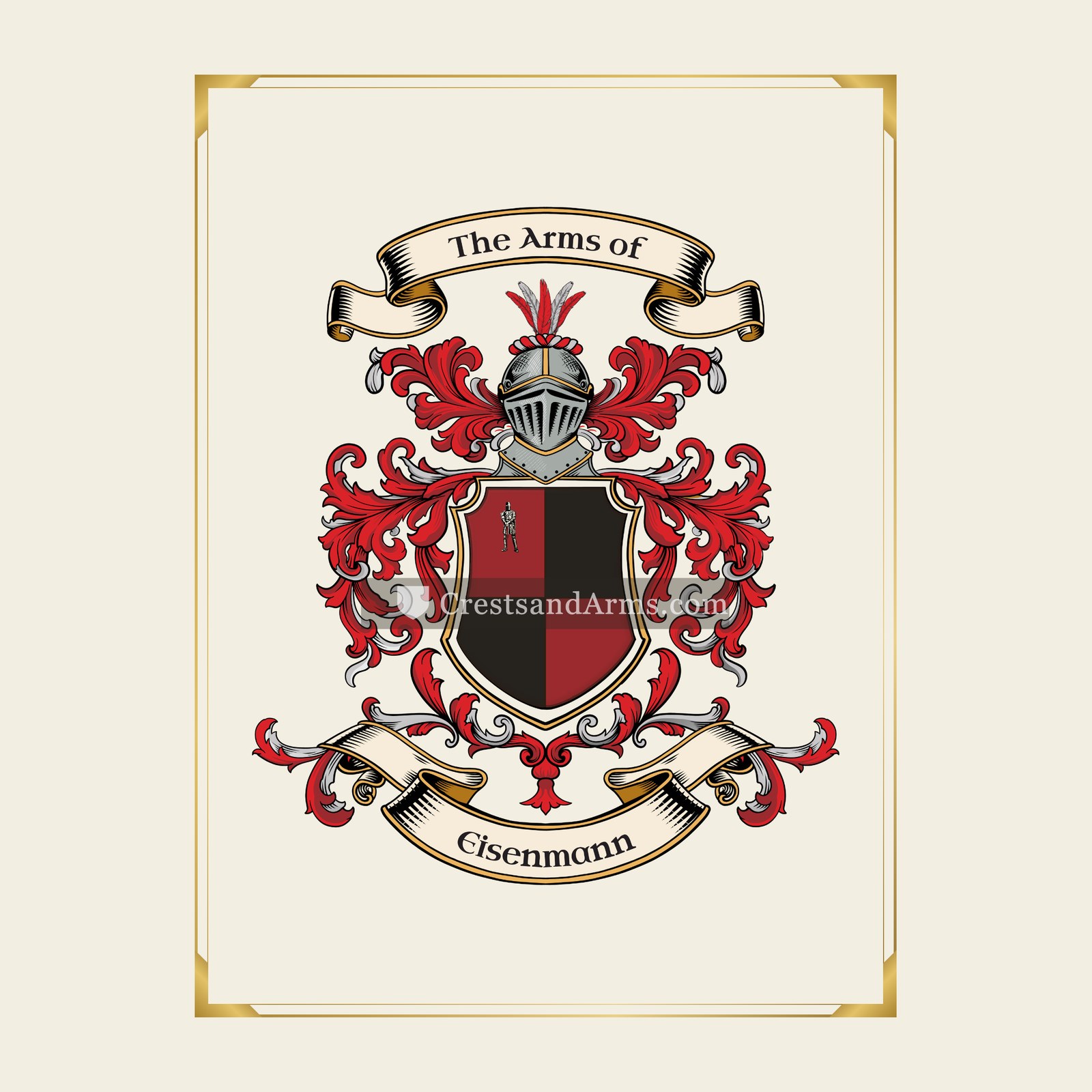 With gold border