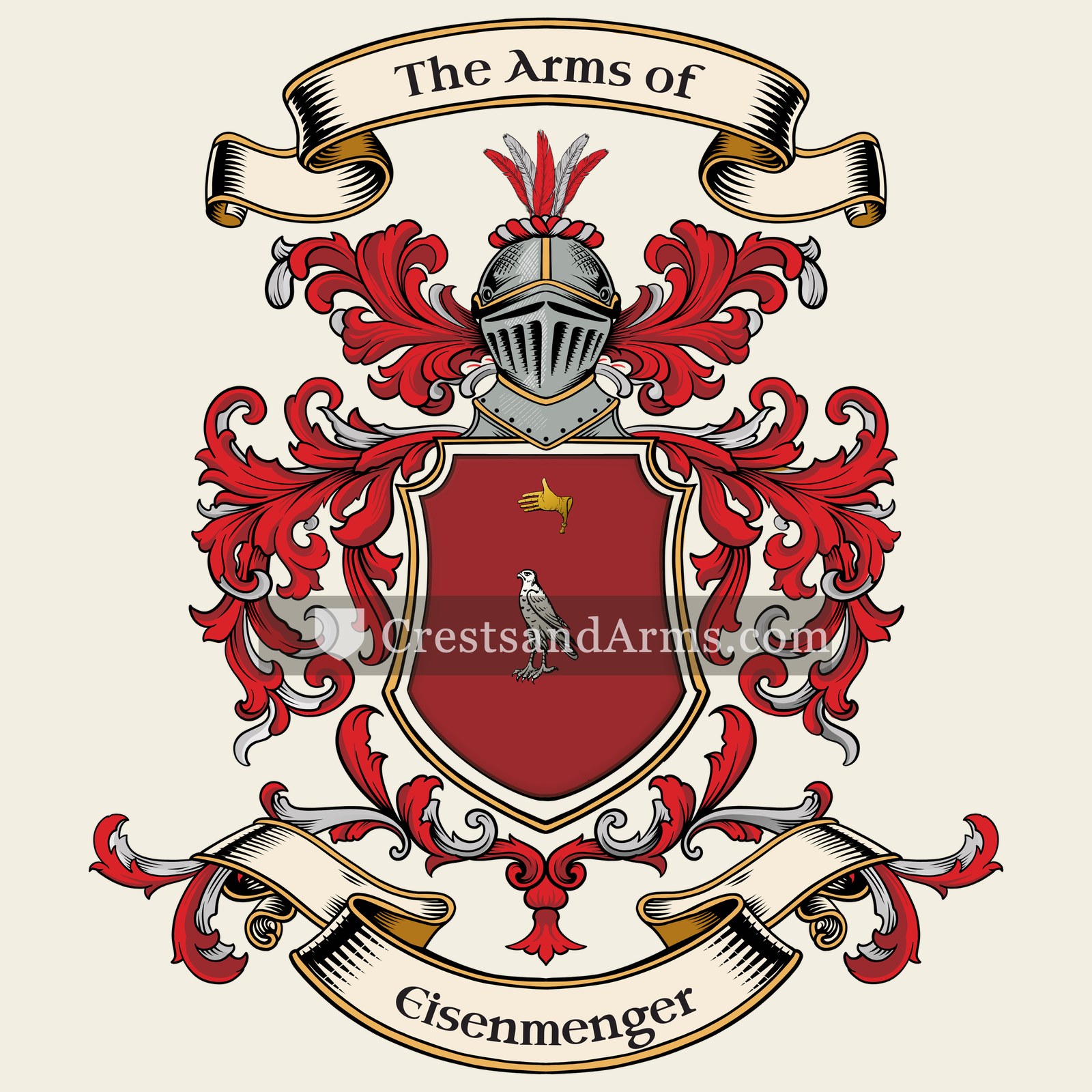The Eisenmenger coat of arms, drawn from the recorded blazon