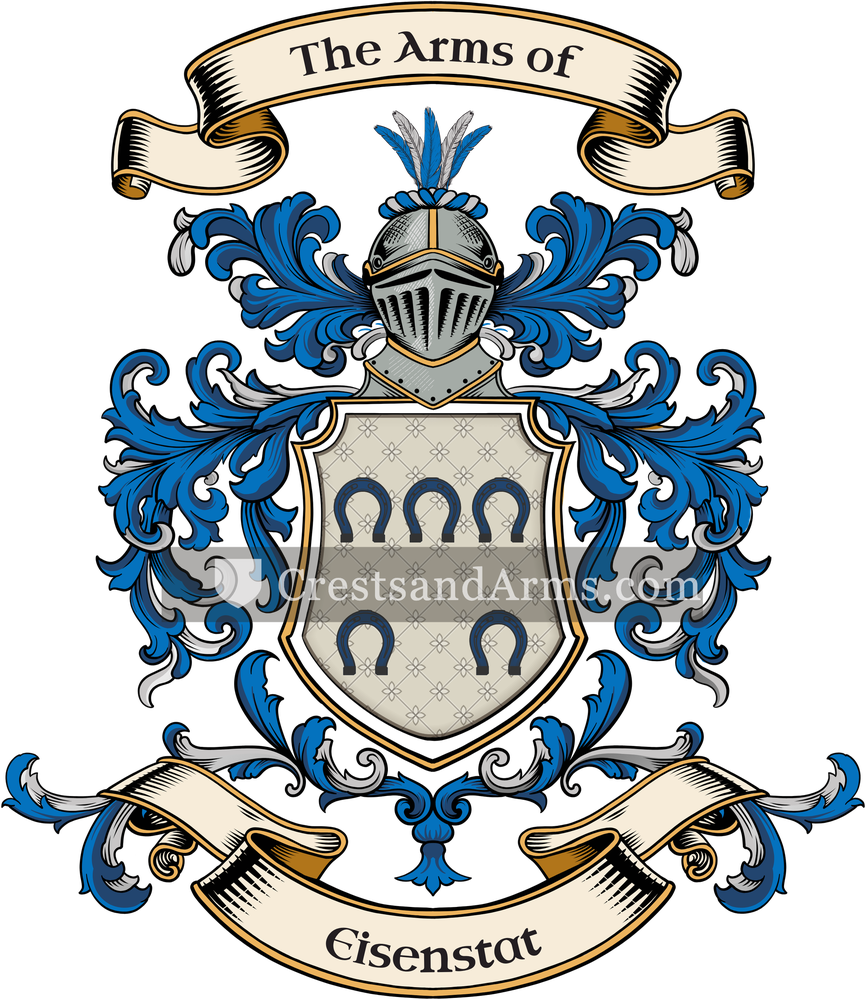 The Eisenstat coat of arms, drawn from the recorded blazon